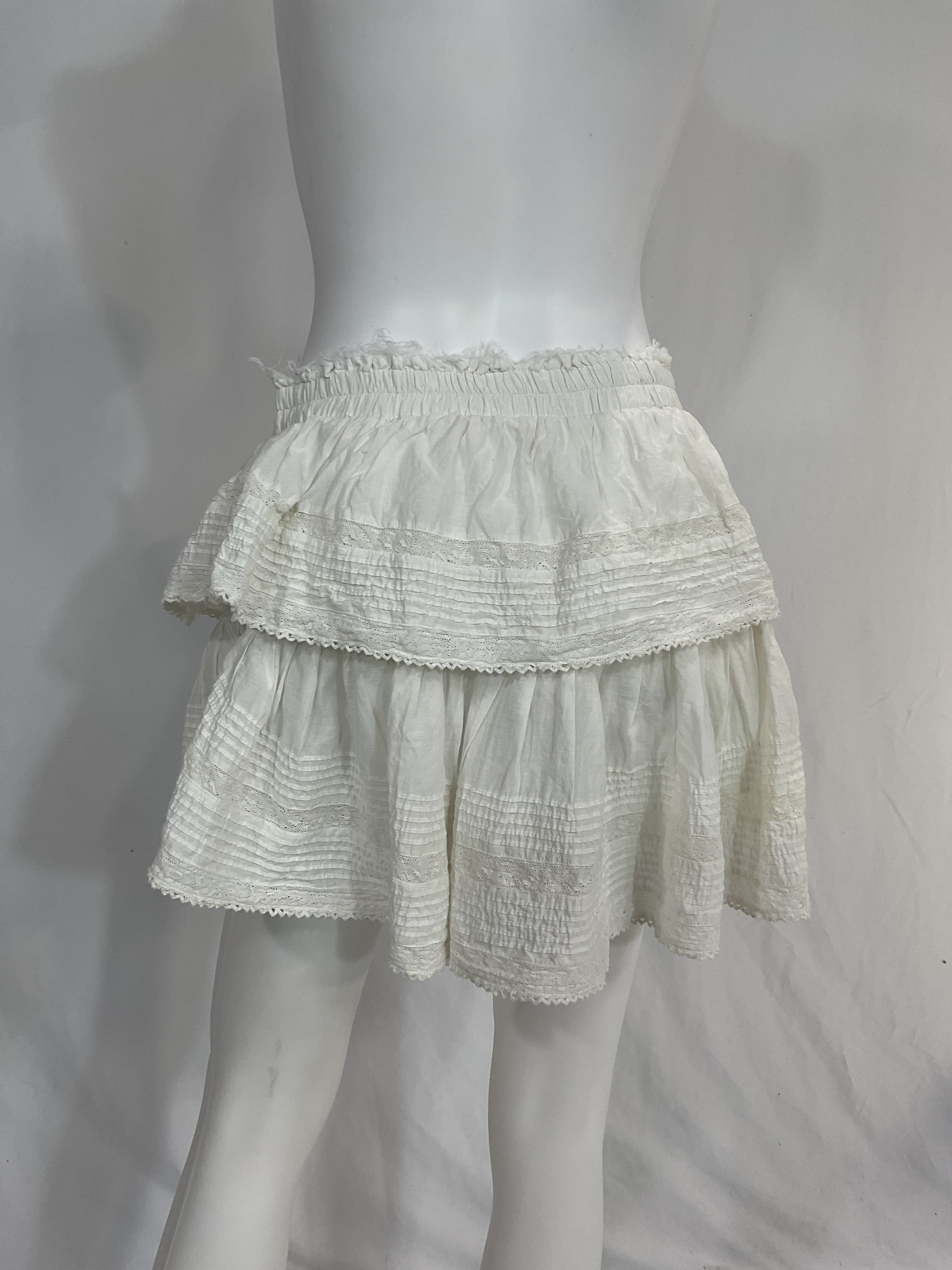 Ruffle Mini Skirt In Antique White - Image 2