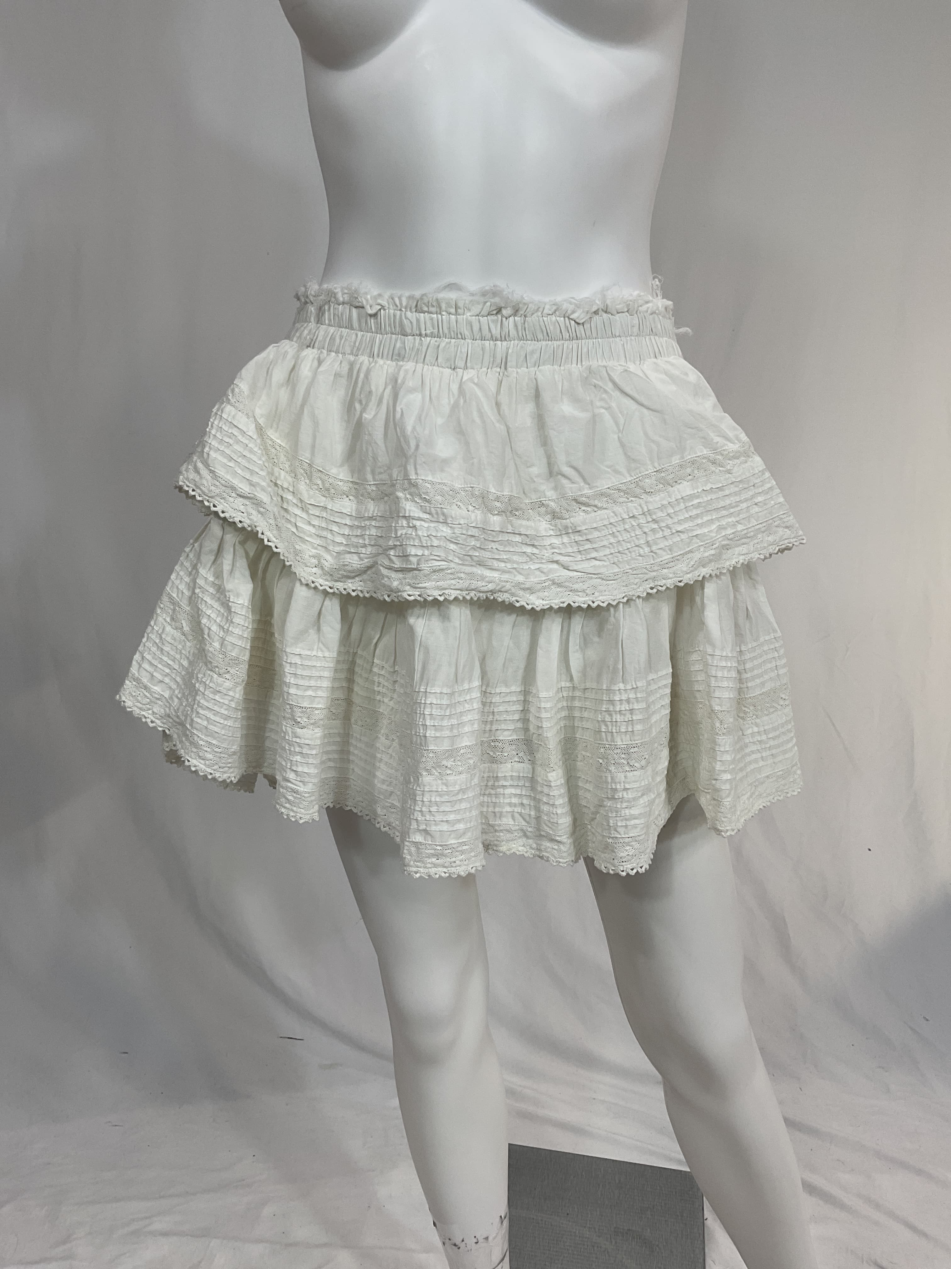 Ruffle Mini Skirt In Antique White - Image 3