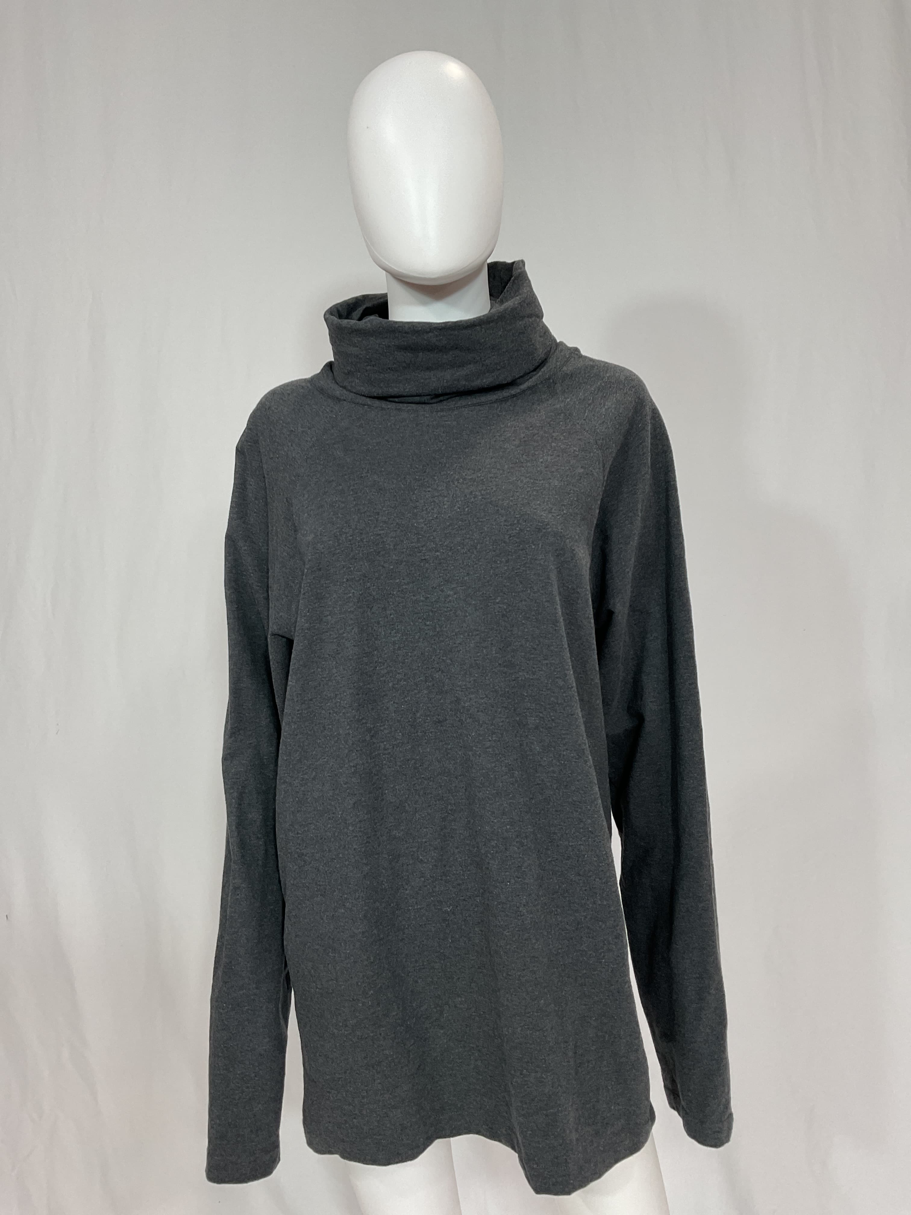Oversized Raglan Sleeve Turtleneck Mini Dress - Image 2