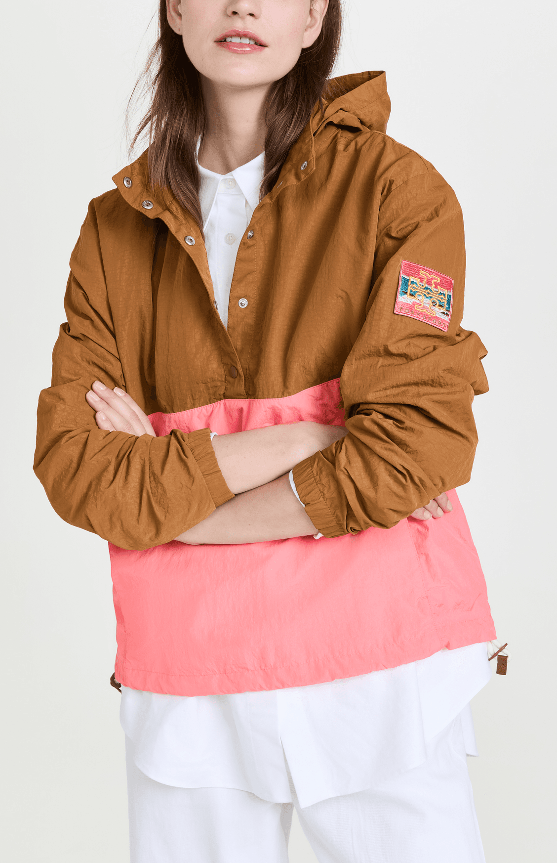 Colorblocked Patch Anorak Jacket - Image 1
