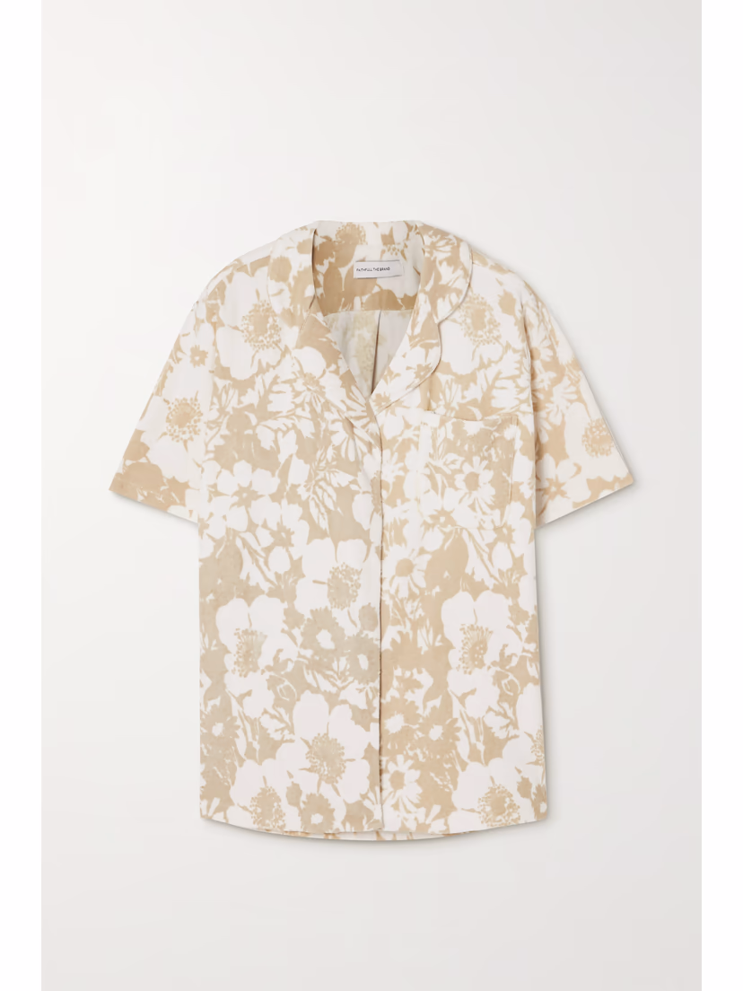 Montina Floral-Print Cotton-Terry Shirt - Image 1