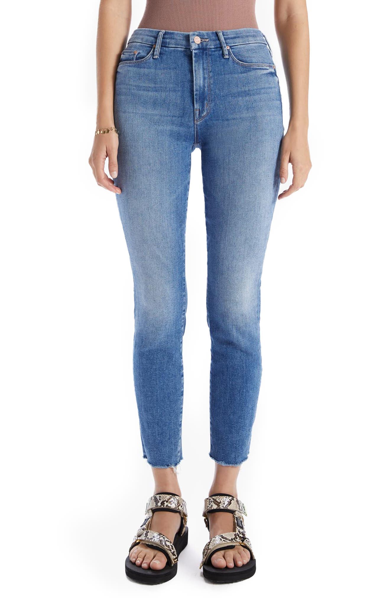 The Looker High Waist Frayed Ankle Skinny Jeans - Image 1