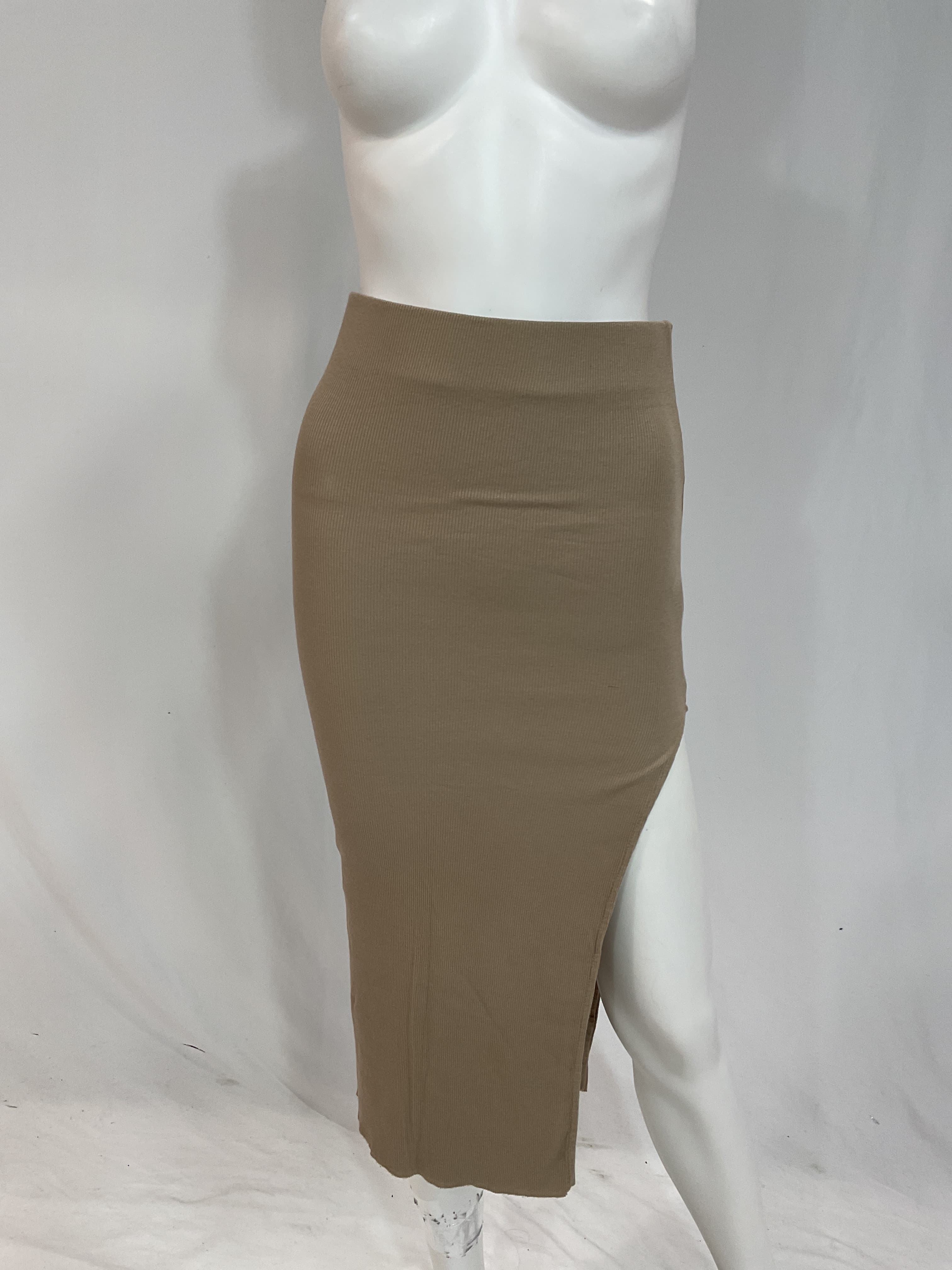 Revolve Melbourne Midi Skirt With Slit In Sand Dollar - Image 3