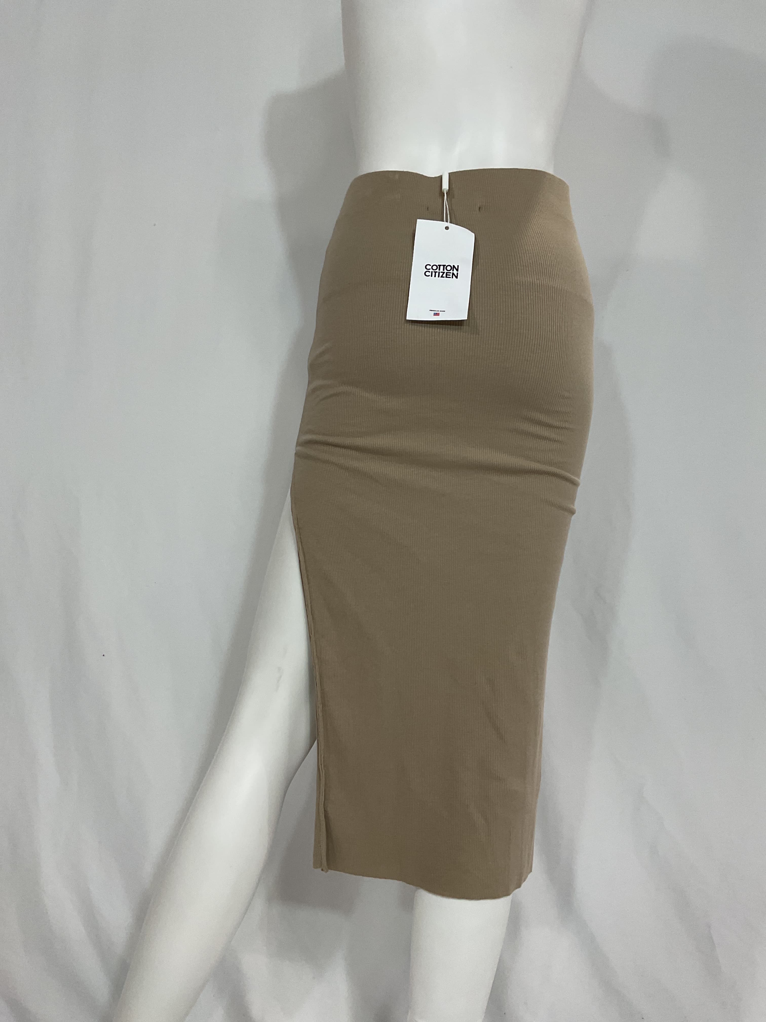 Cotton Citizen X Revolve Melbourne Midi Skirt With Slit In Sand Dollar - Image 3
