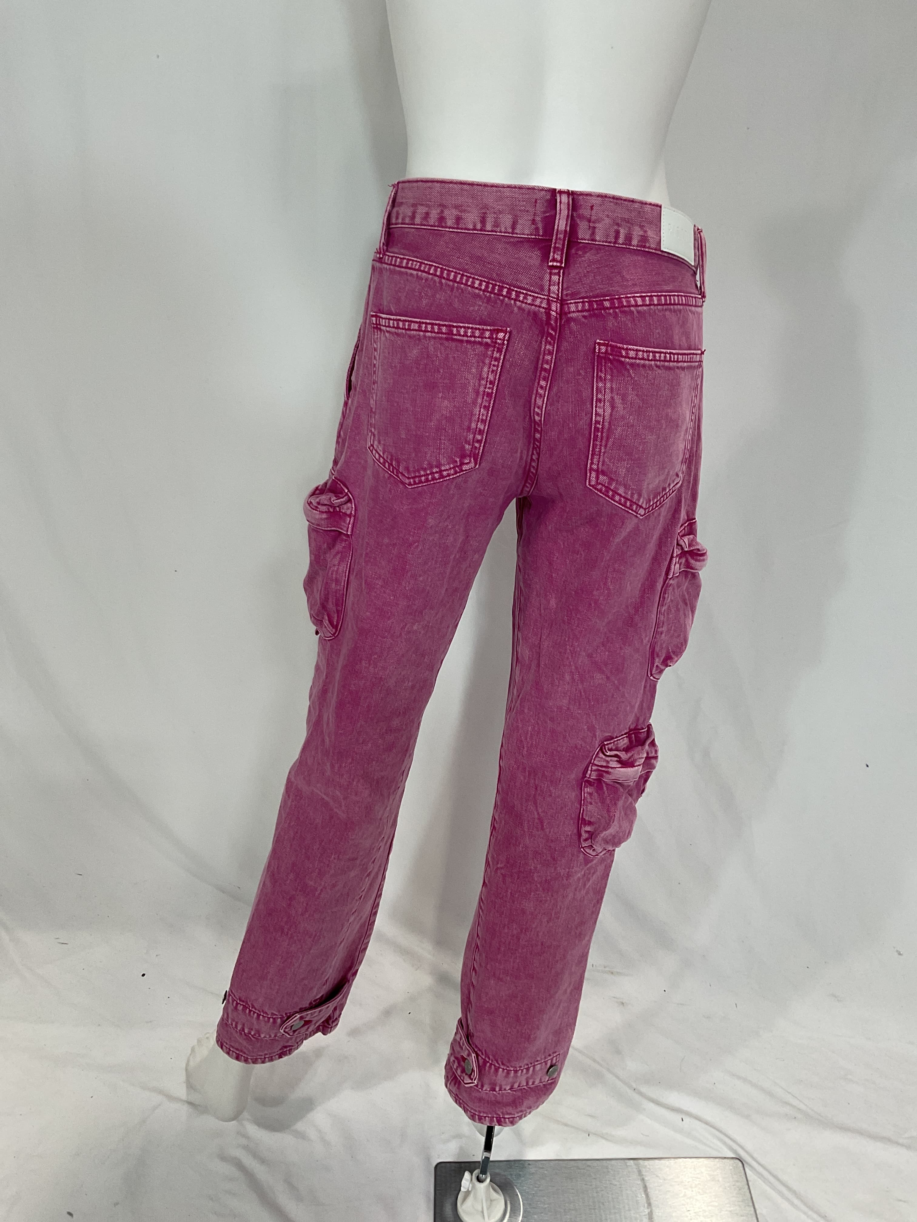 Bobbie Utility Mid Rise Straight Cargo In Pink Garnet Snow - Image 2
