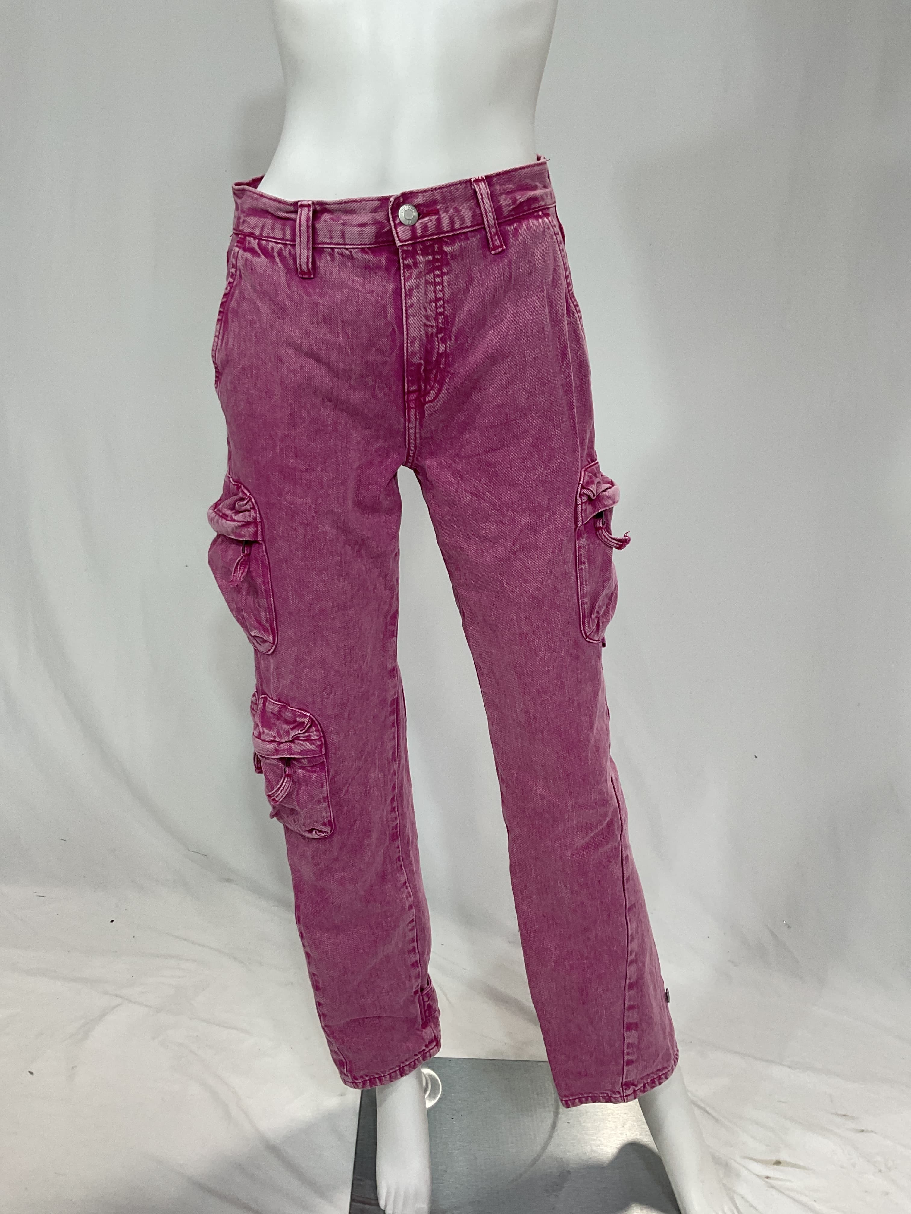 Bobbie Utility Mid Rise Straight Cargo In Pink Garnet Snow - Image 3