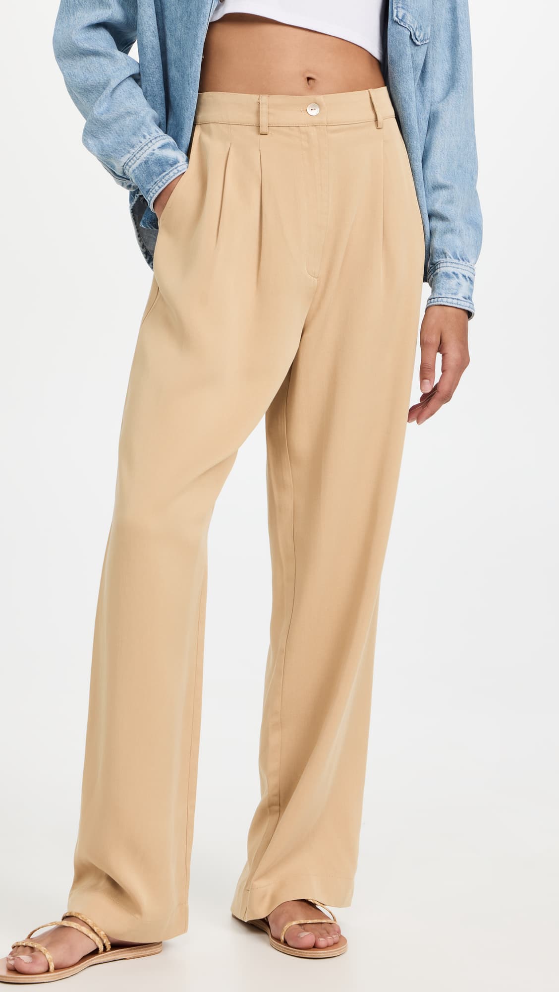 Twill Pleated Pants - Image 1