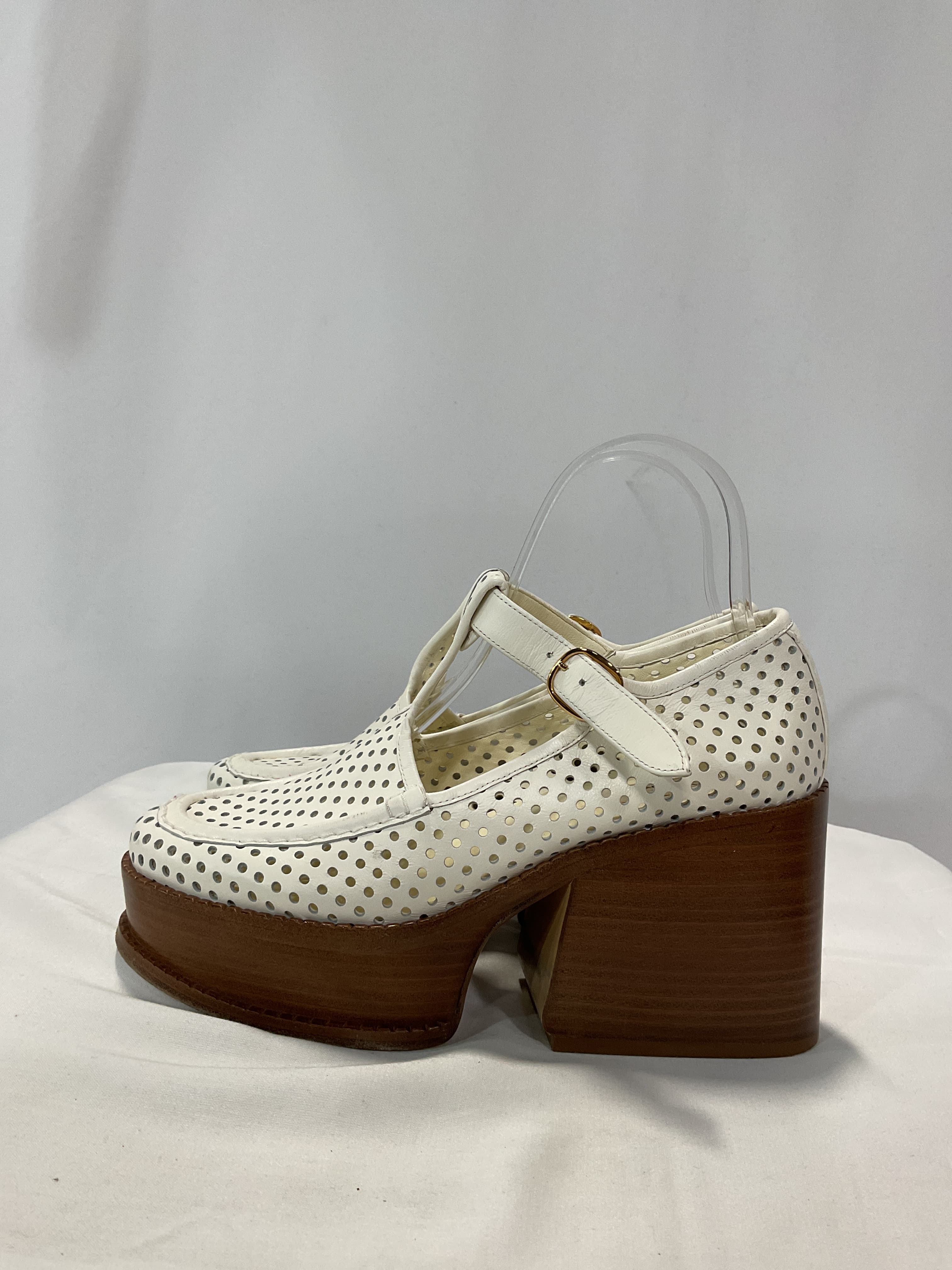 Aria Leather Platform Mary Jane Heels - Image 2