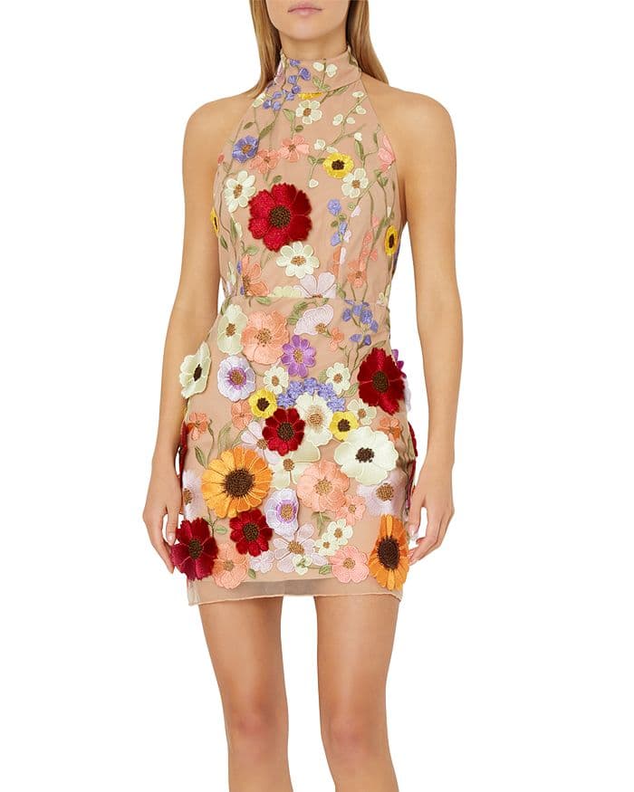 Hariet 3d Flower Sleeveless Mini Dress - Image 1