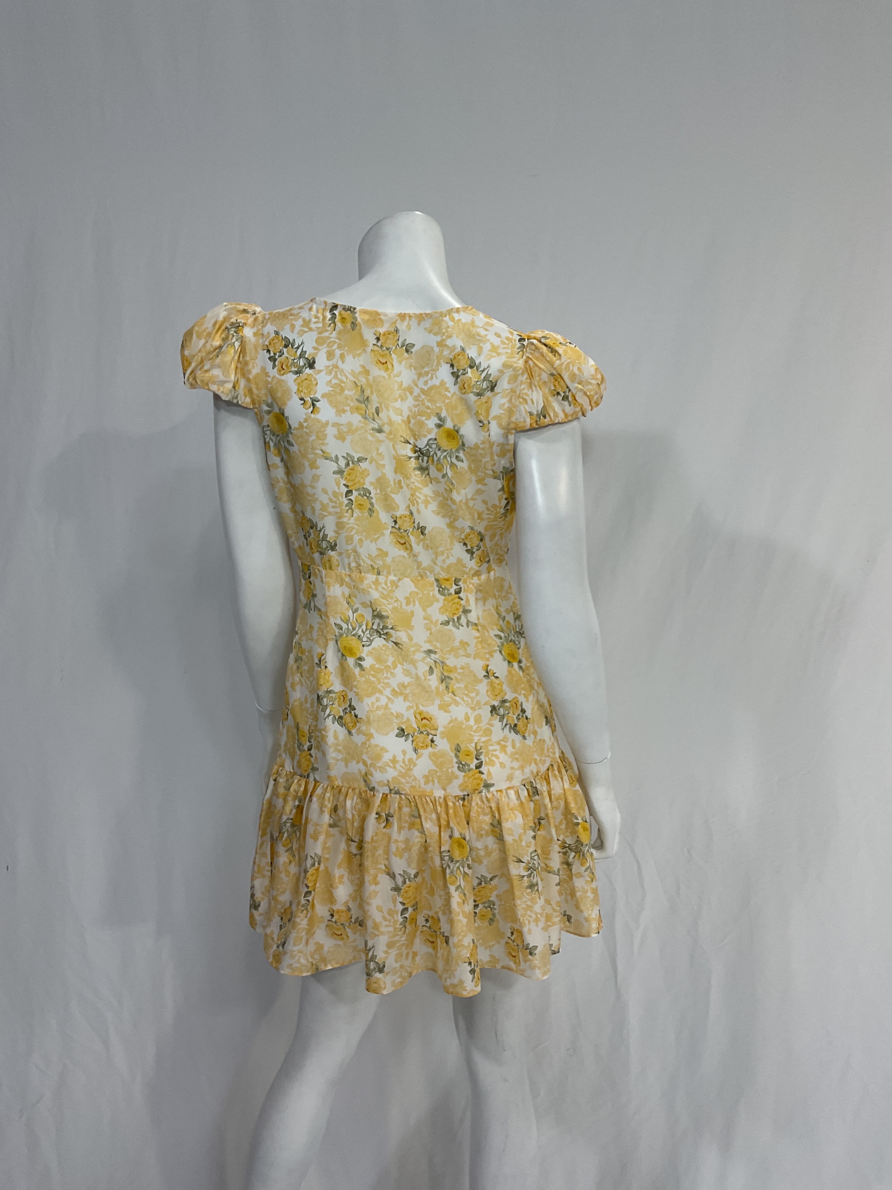 Russ Silk Floral Puff Sleeve Dress - Image 2