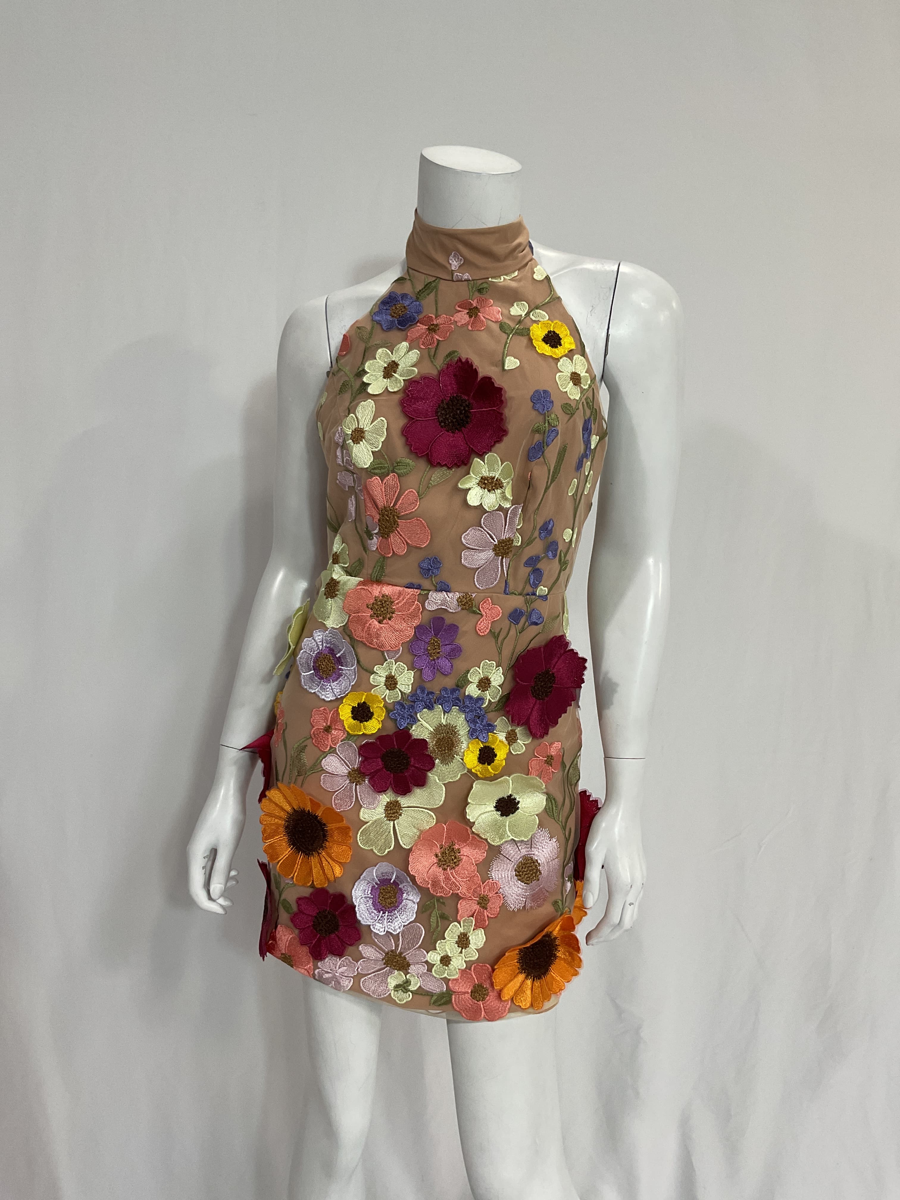 Hariet 3d Flower Sleeveless Mini Dress - Image 3