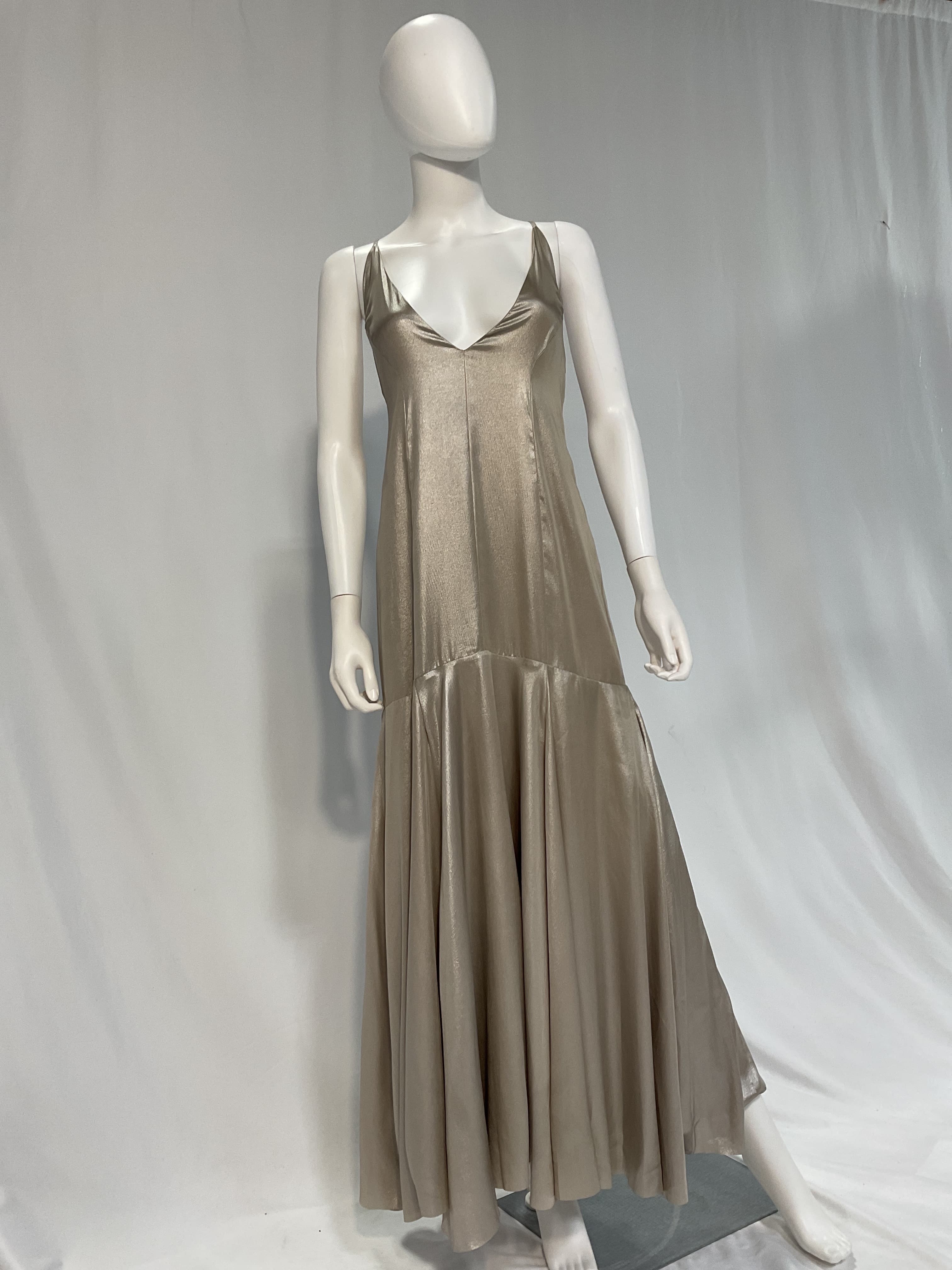 The Metallic Flared Slip Dress - Image 4