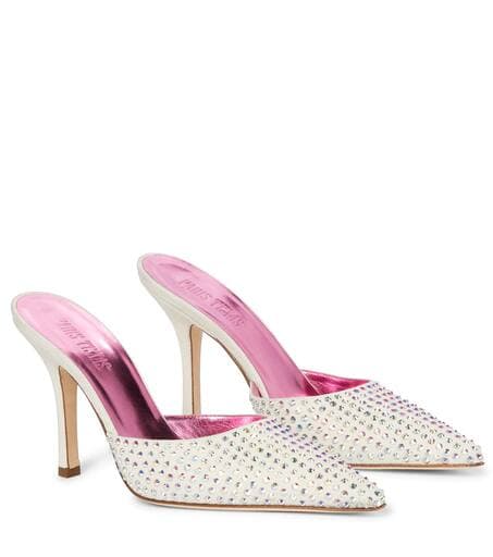 Paris Texas Exclusive To  Hollywood Embellished Suede Mules - Image 1