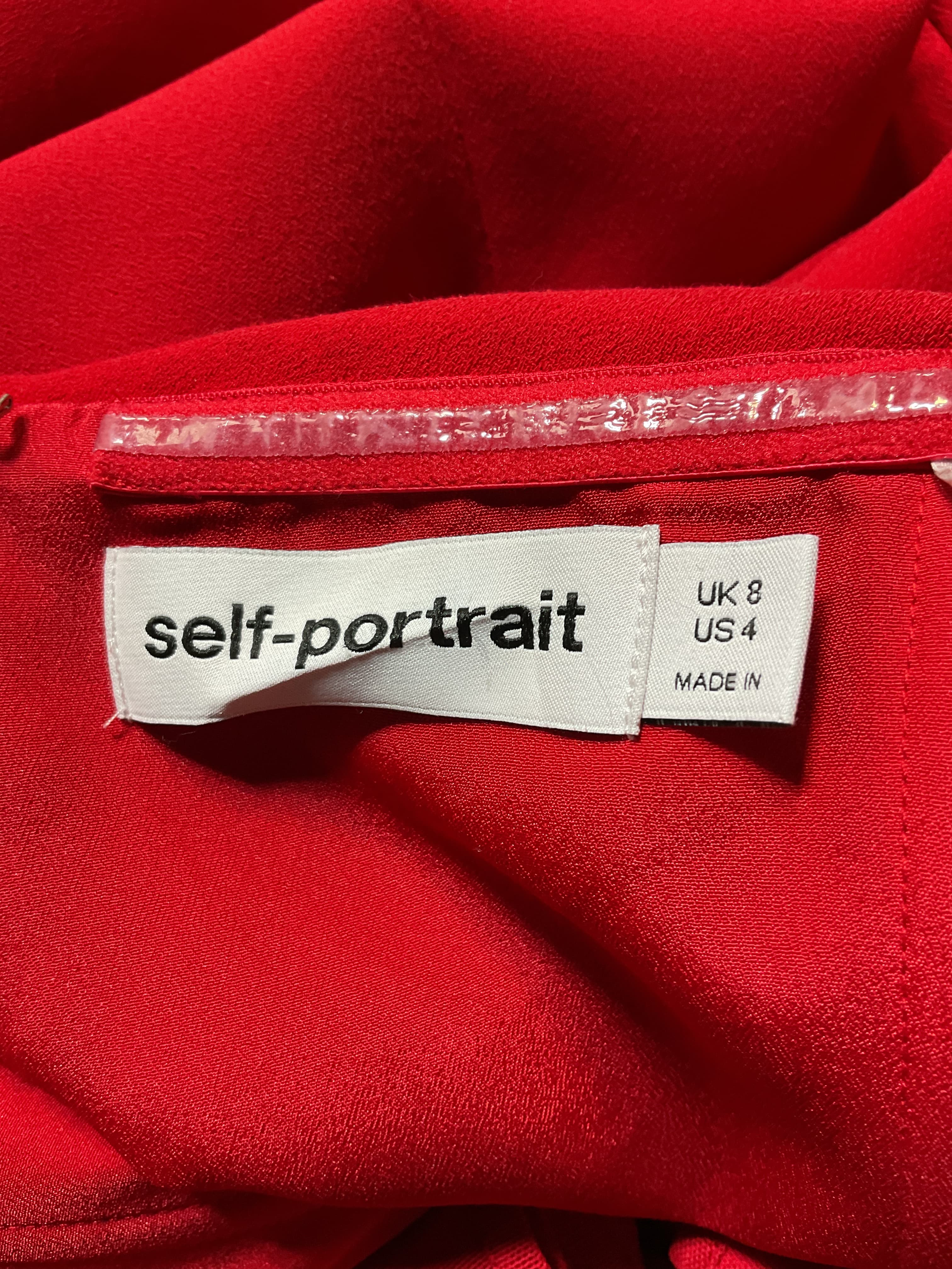 Bow Midi Dress In Red - Image 3