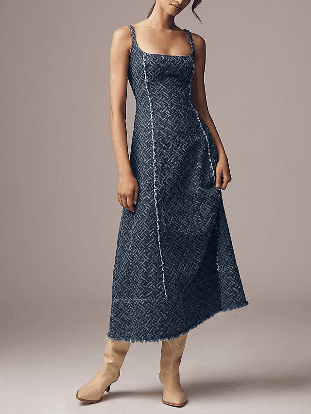 Cora Denim Midi Dress - Image 1