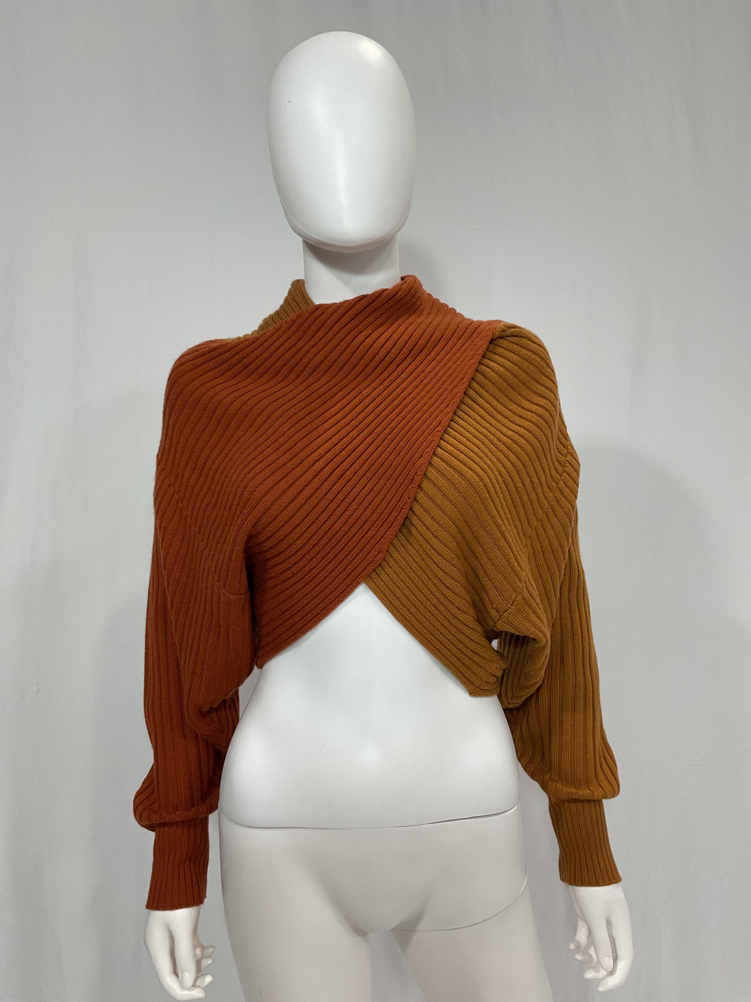 Milena Cropped Rib Knit Sweater - Image 3
