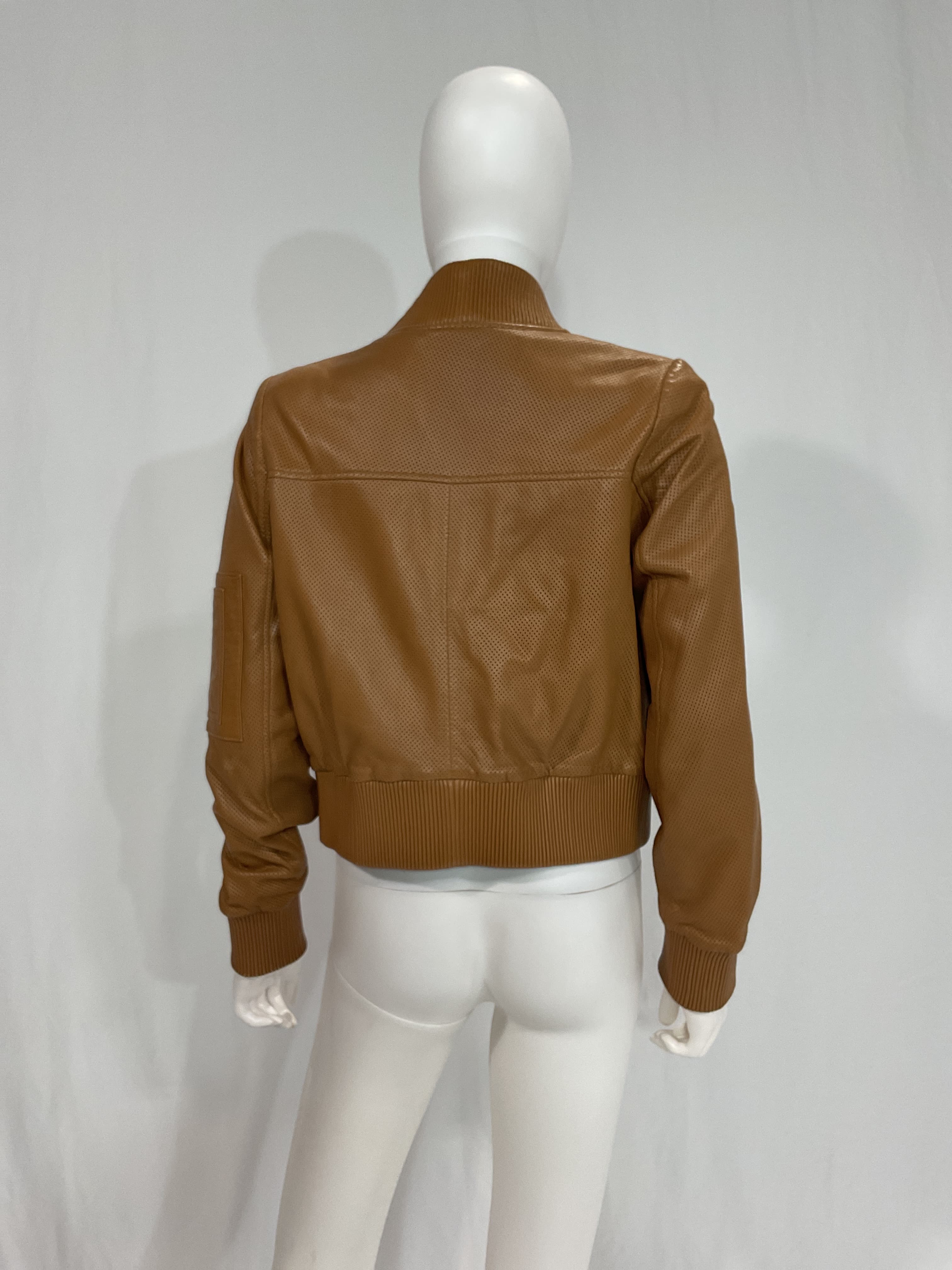 Hailey Leather Bomber Jacket - Image 2