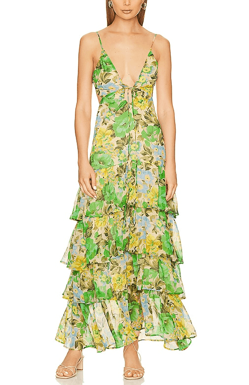 Aneira Dress In Green Multi - Image 1