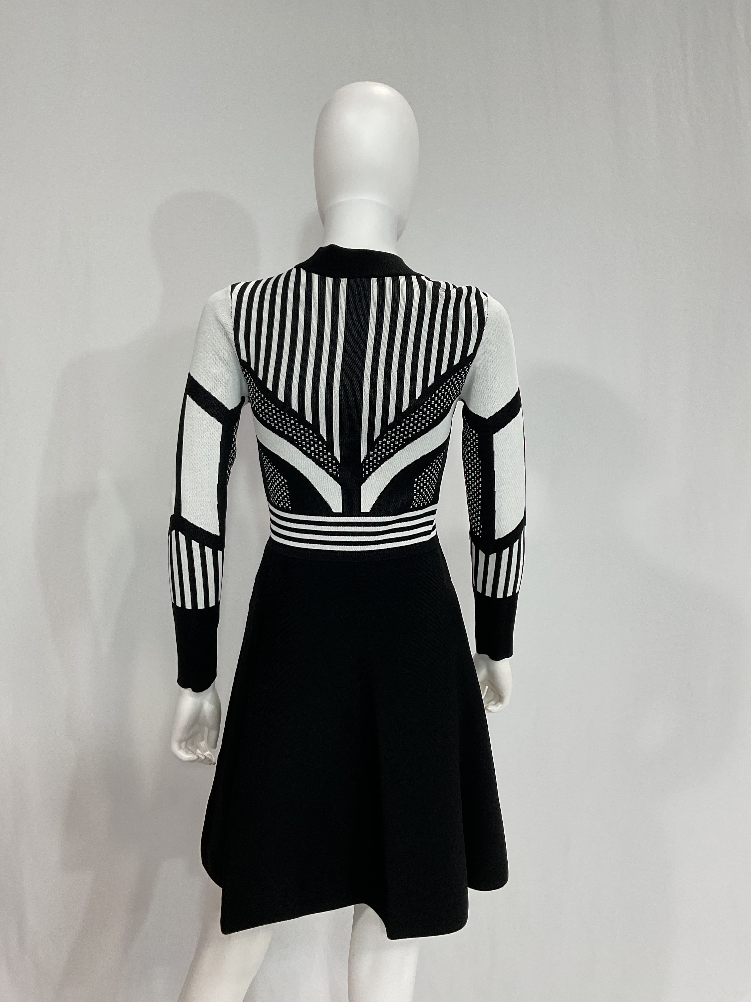 Mono Sporty Jacquard Knit Mini Skater Dress - Image 3