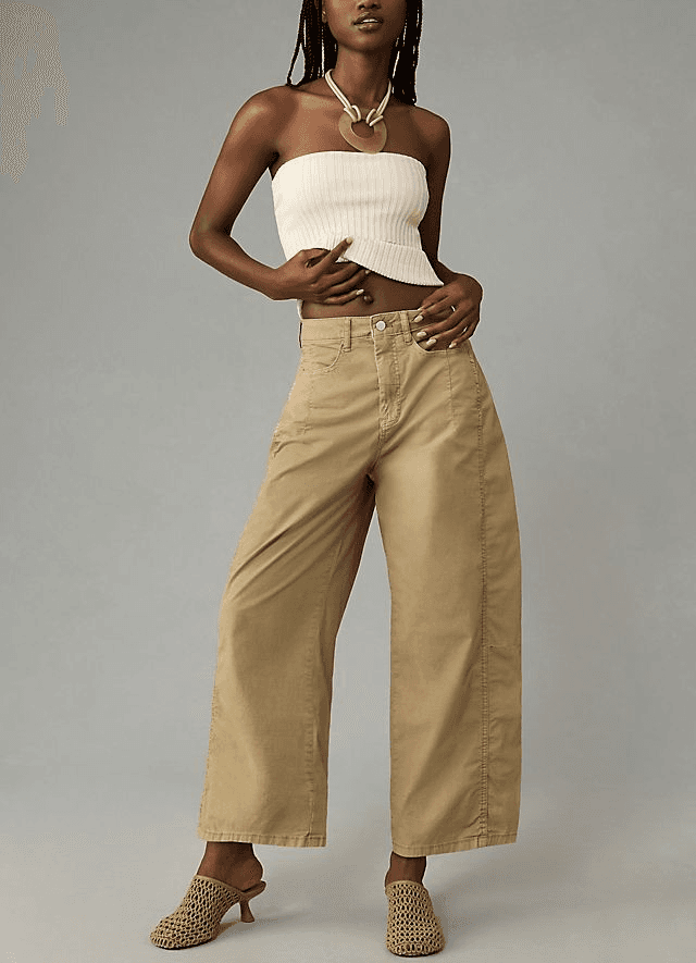 Pilcro Heritage Curve Mid-Rise Barrel Pants - Image 1