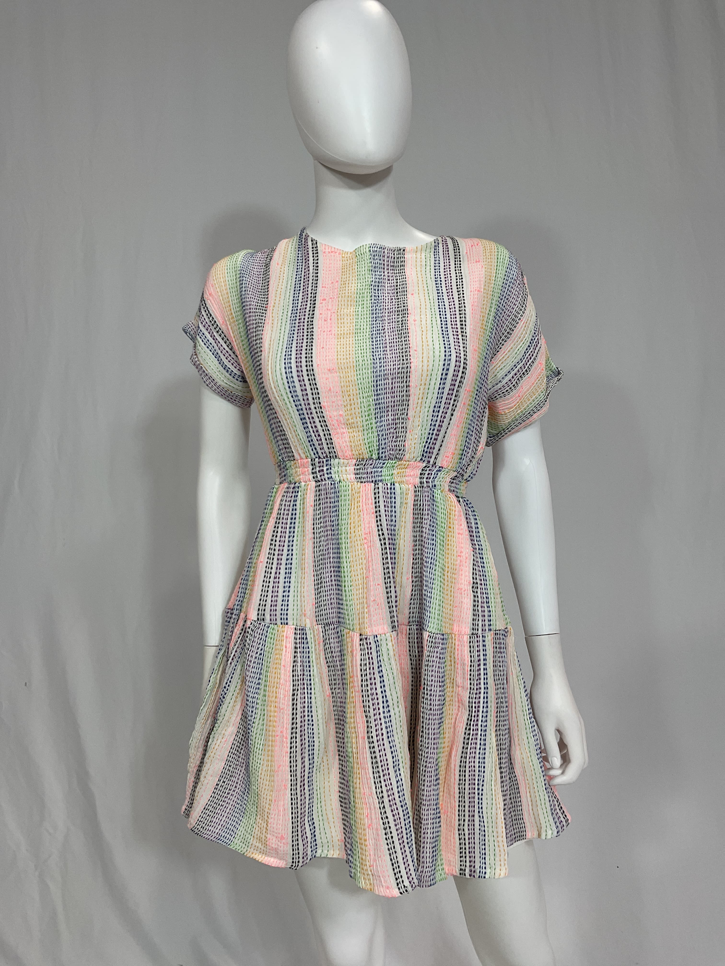Dolan Short-Sleeve Striped Mini Dress - Image 3