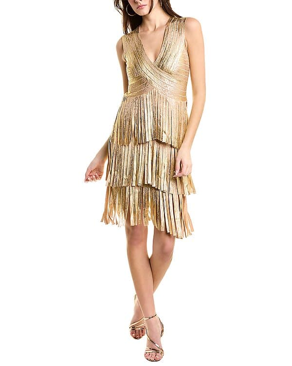 Foil Fringe Sheath Dress - Image 1