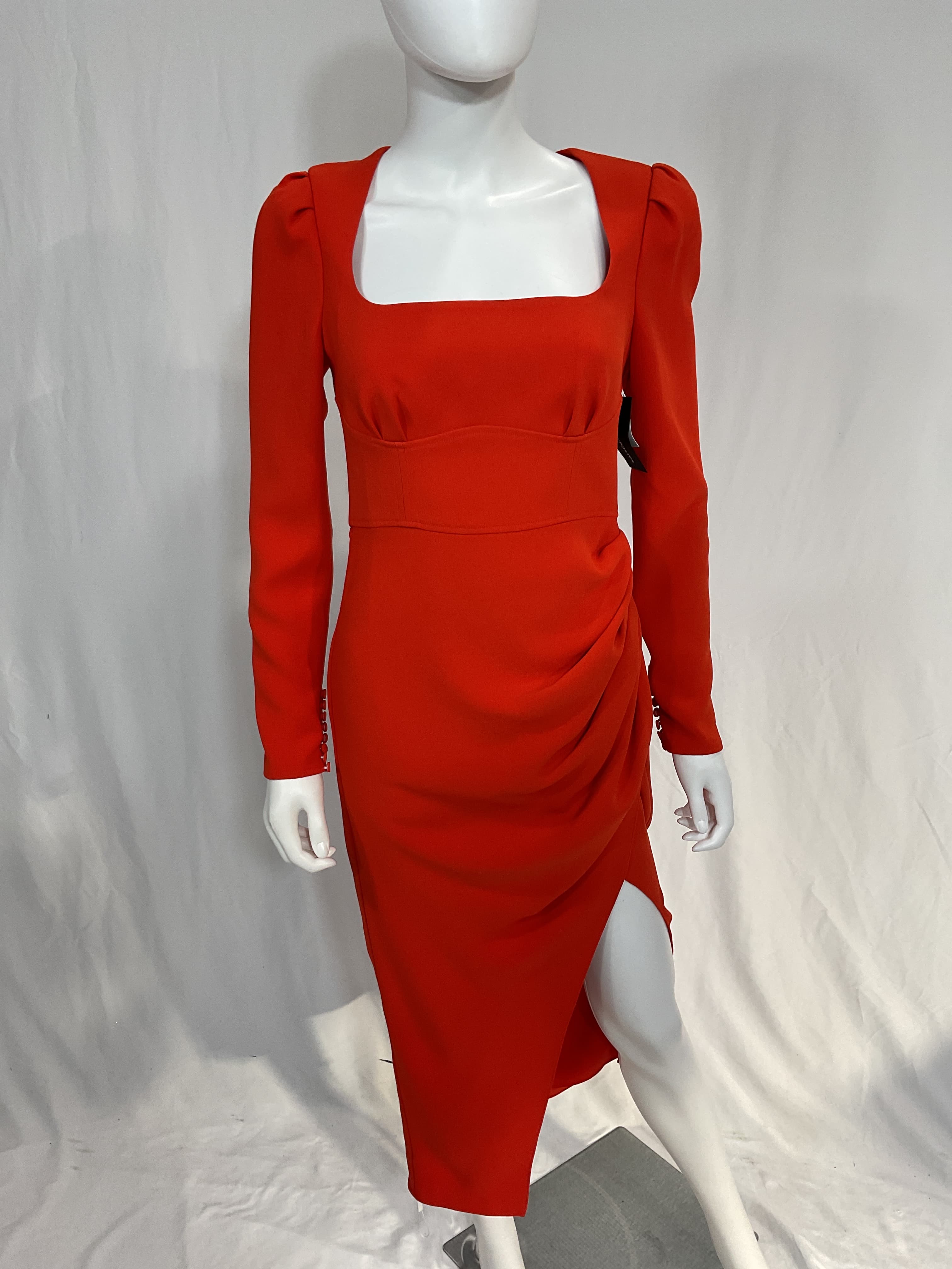 Gathered Crepe Midi Dress - Image 2