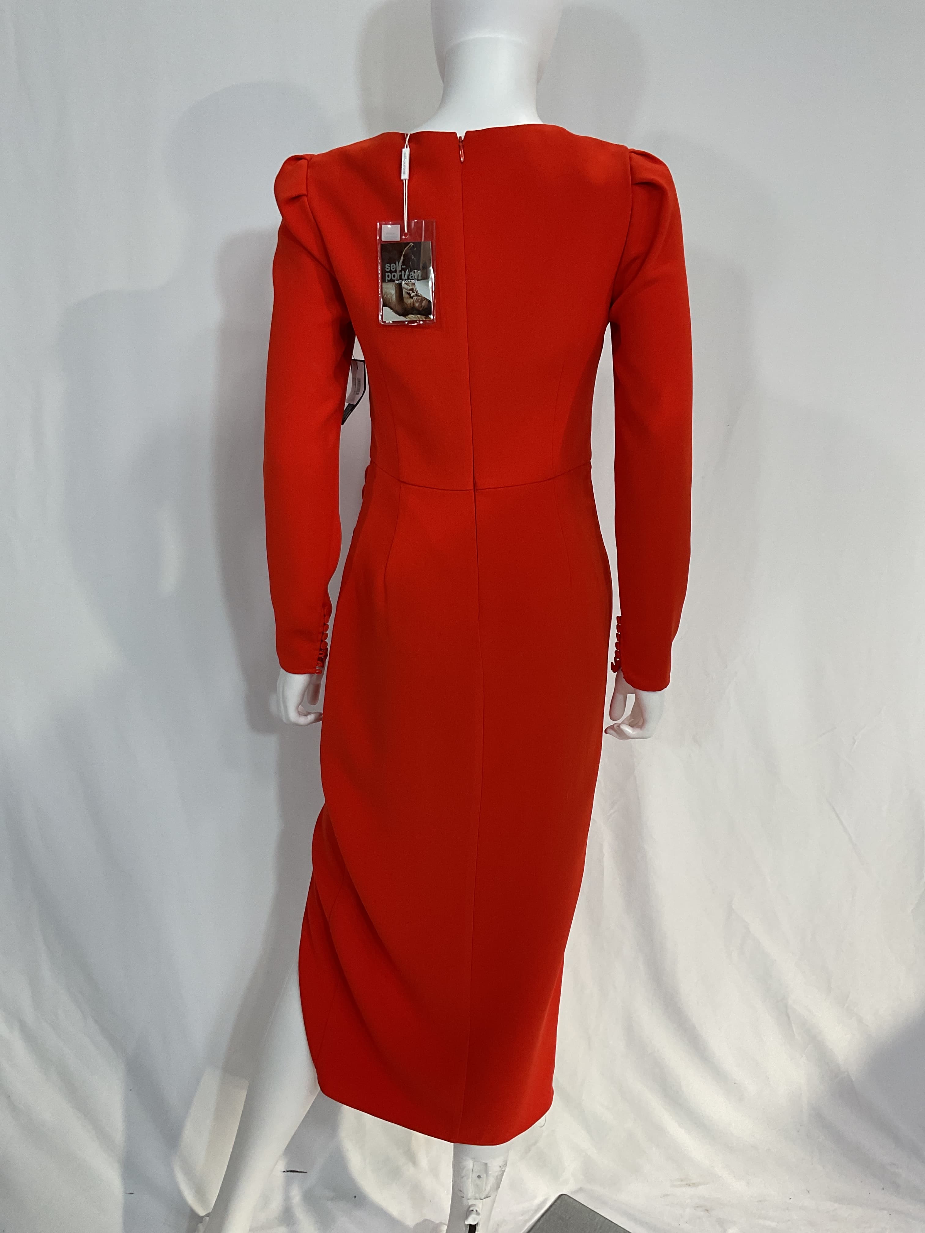 Gathered Crepe Midi Dress - Image 3