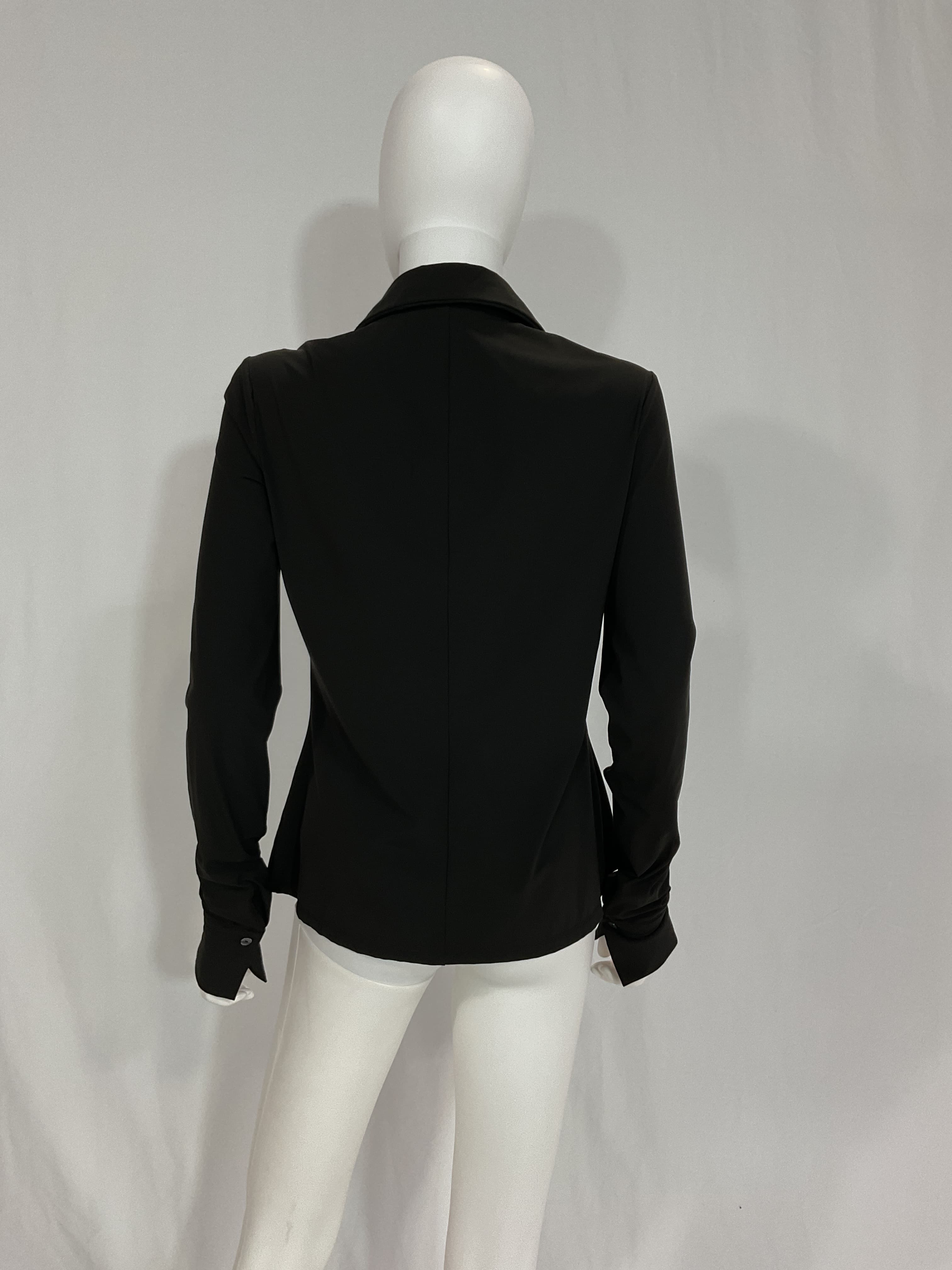 L'academie X Marianna Interlock Button Through Shirt In Black - Image 2