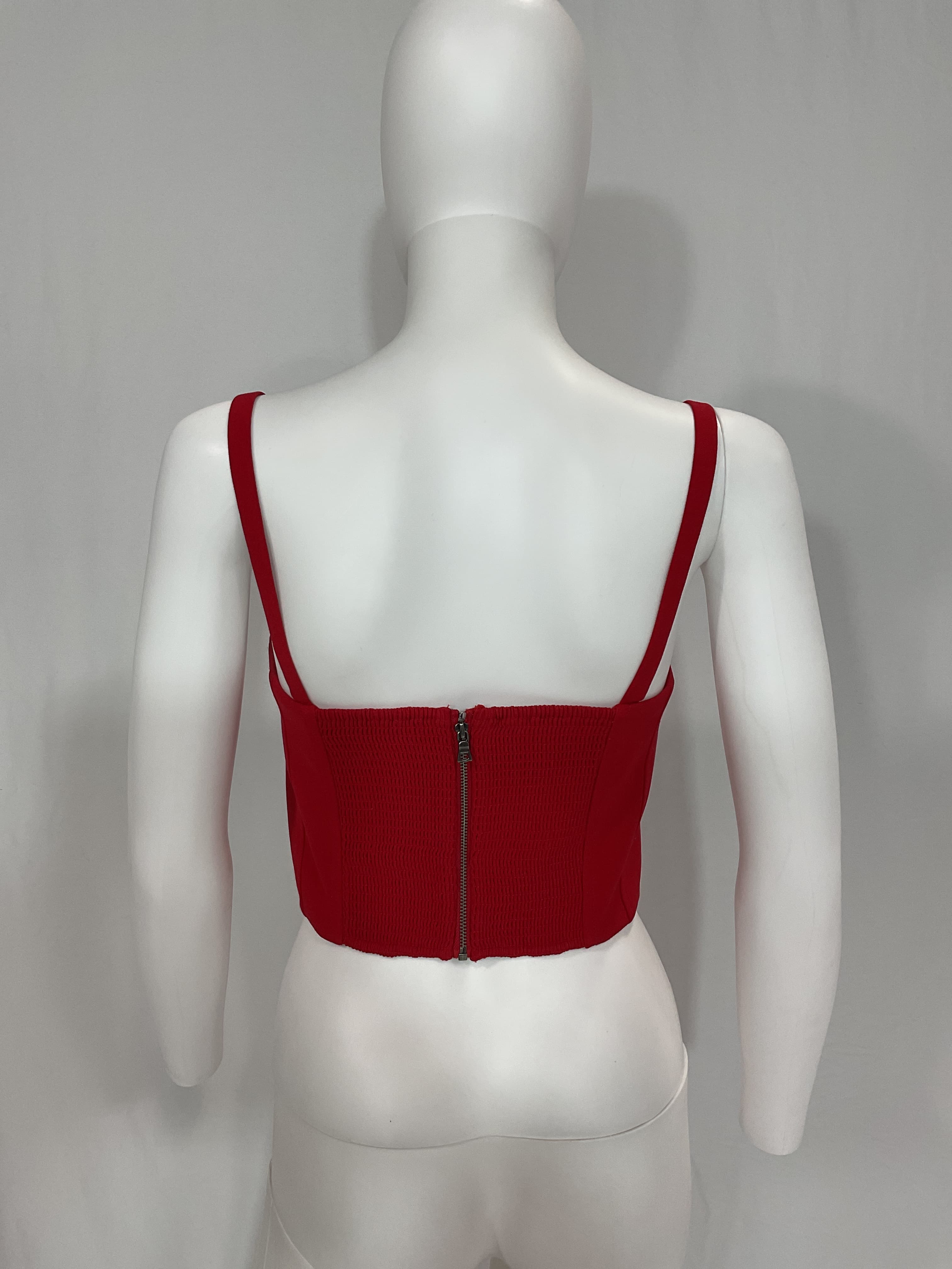 Adara Spaghetti Strap Bustier In Perfect Ruby - Image 2