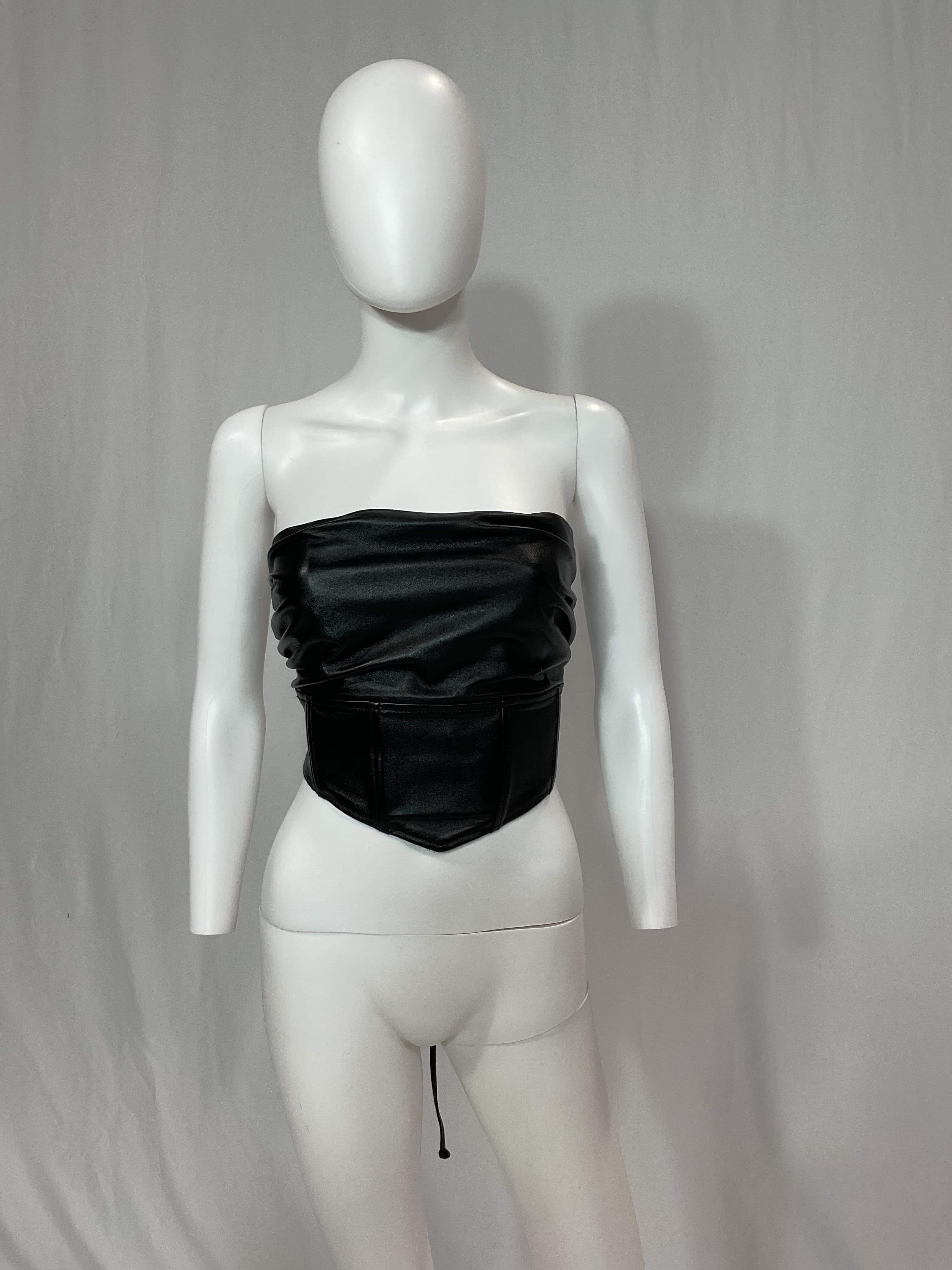 Charlotte Leather Top In Black - Image 4