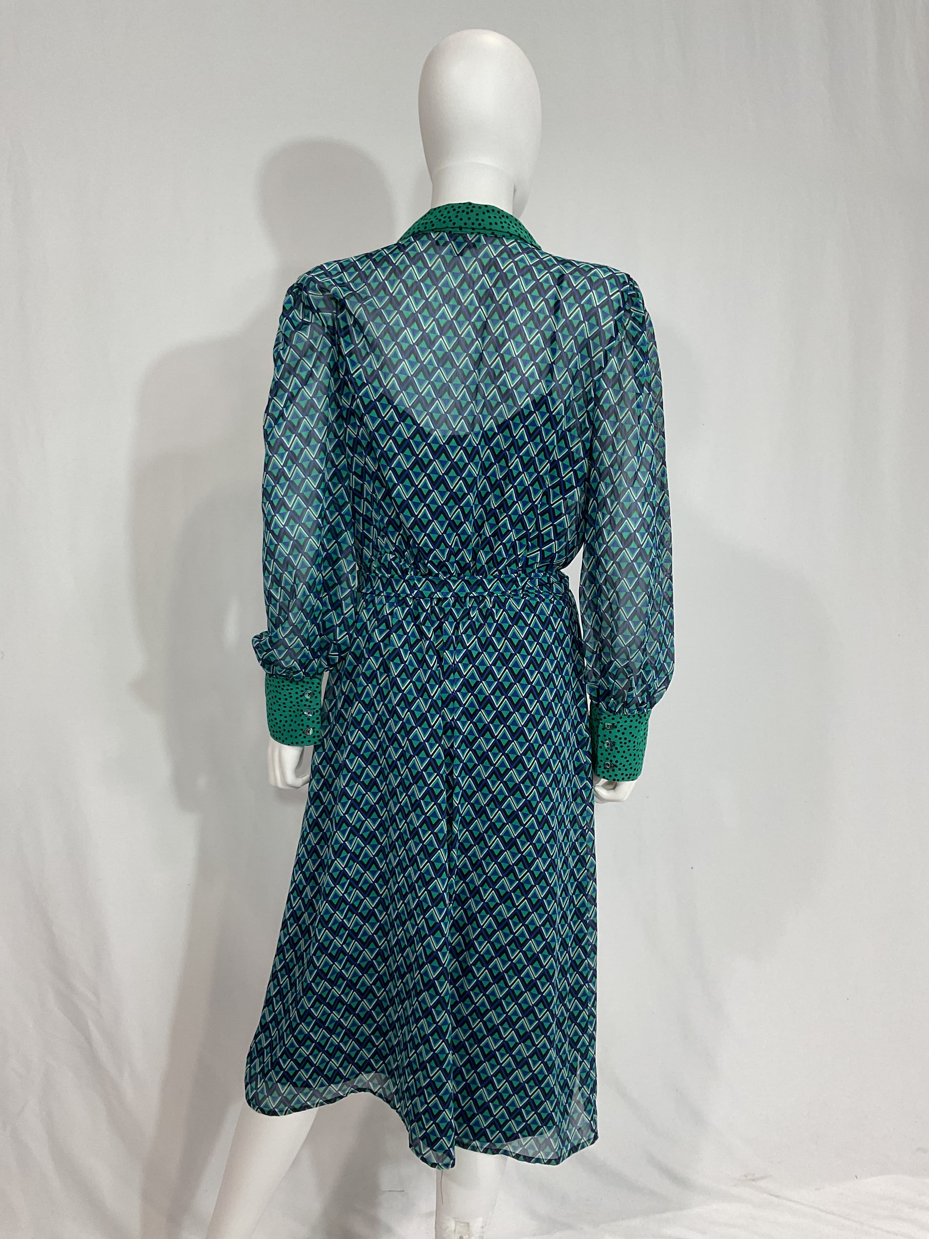 Twin Print Long Sleeve Midi Shirtdress - Image 2