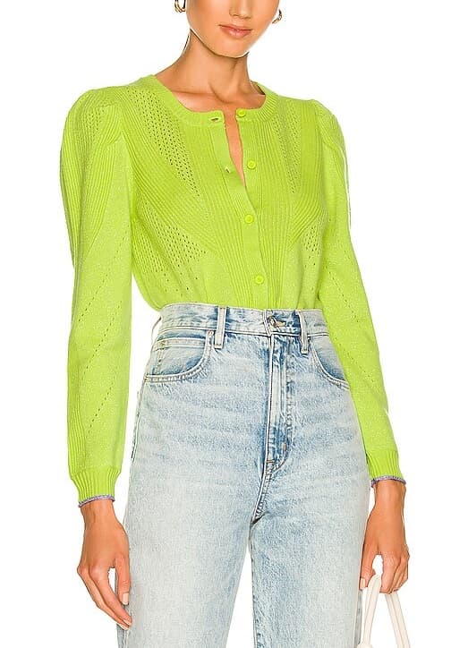 Timmy Cardigan In Chartreuse - Image 1