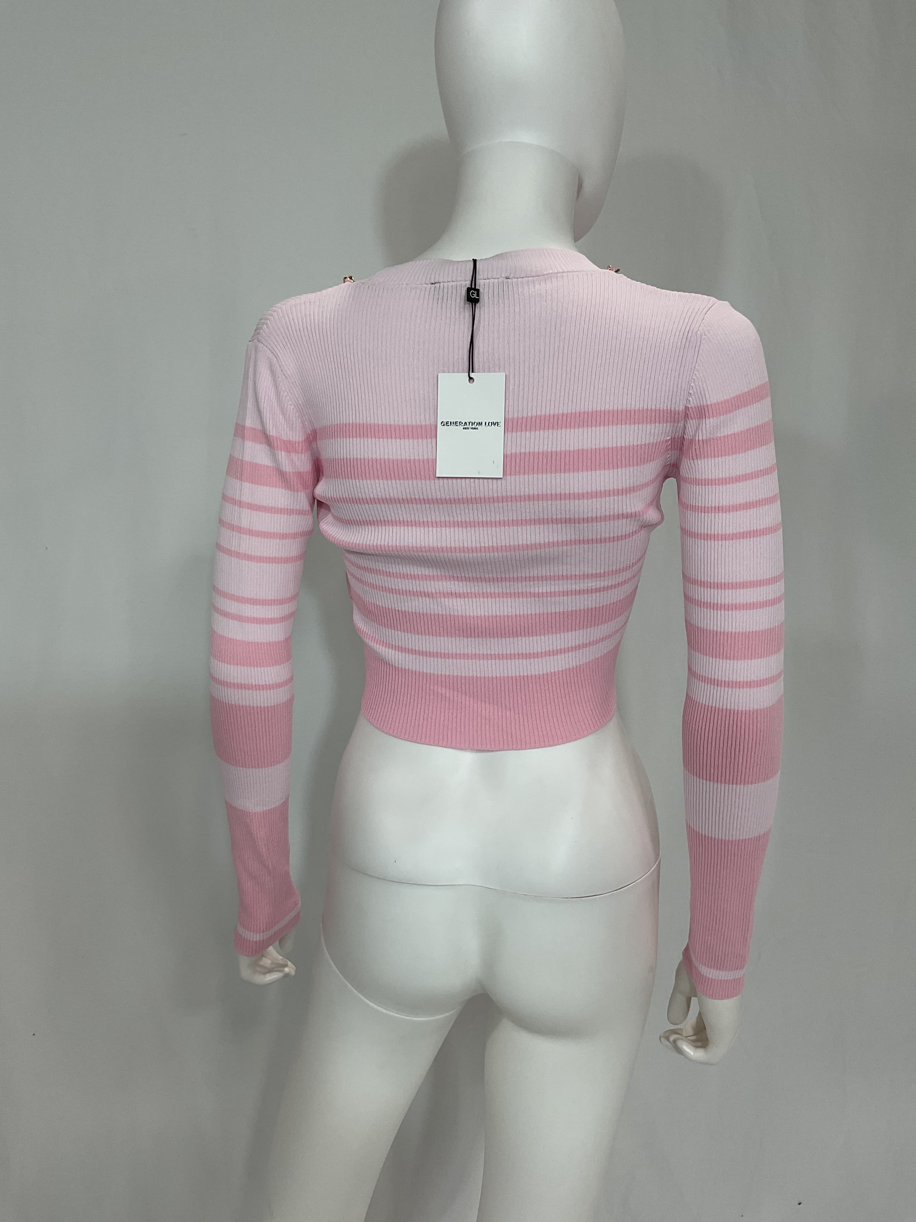 Yesi Sweater In Pink Stripe - Image 2