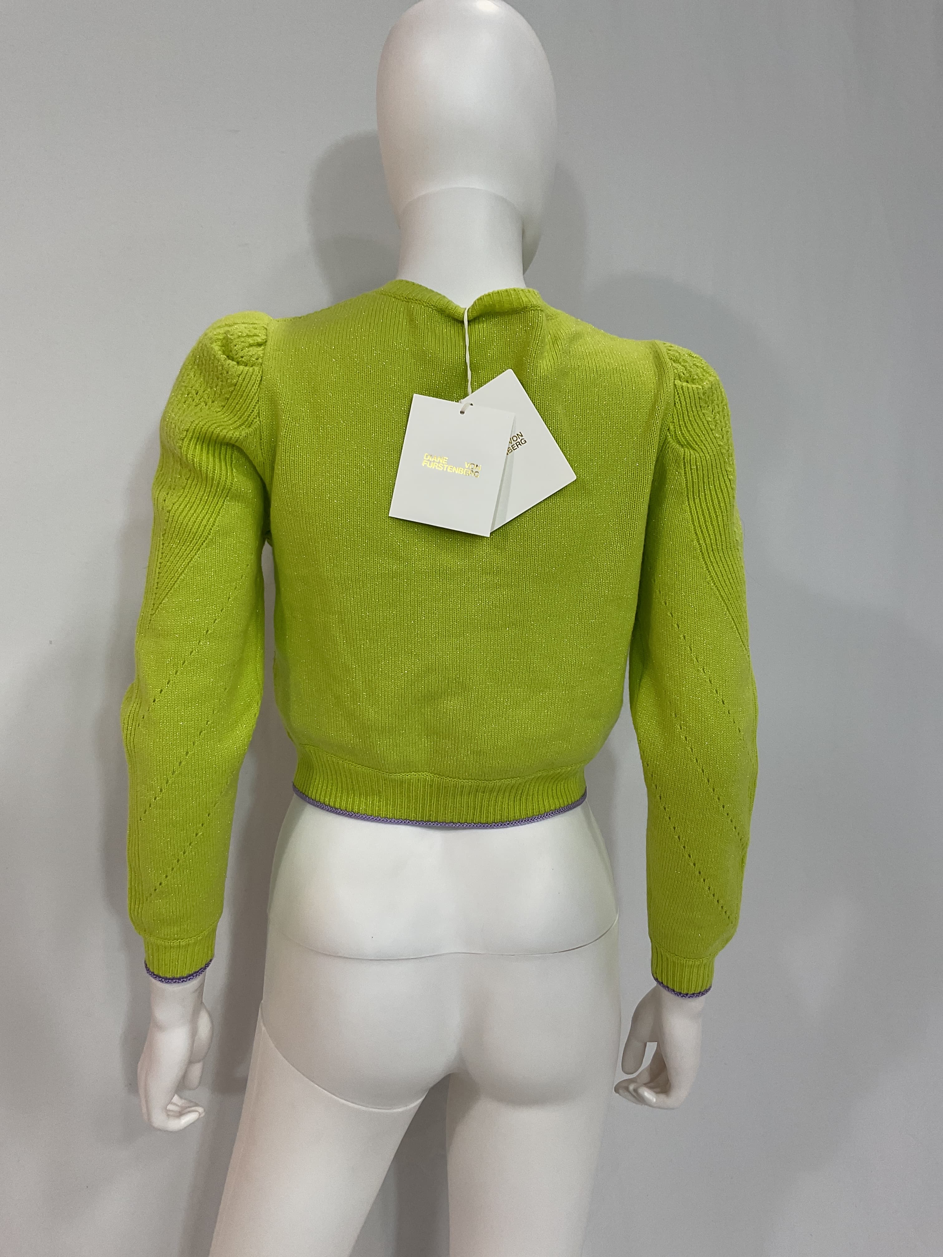 Timmy Cardigan In Chartreuse - Image 3