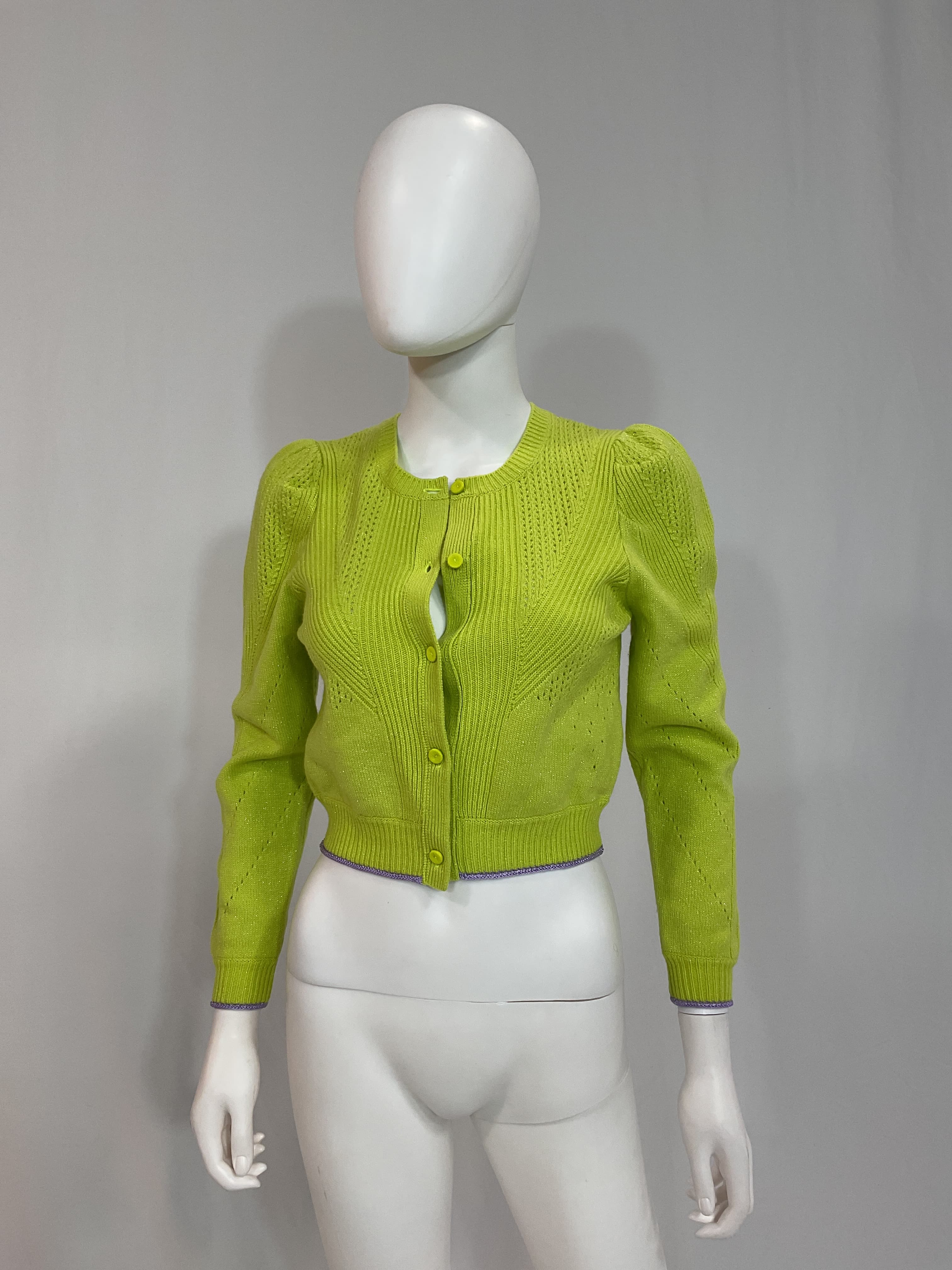 Timmy Cardigan In Chartreuse - Image 4