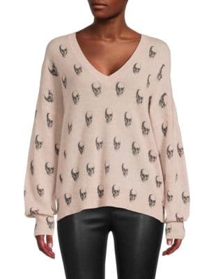 0bjennie Skull Print Cashmere Sweater - Image 1