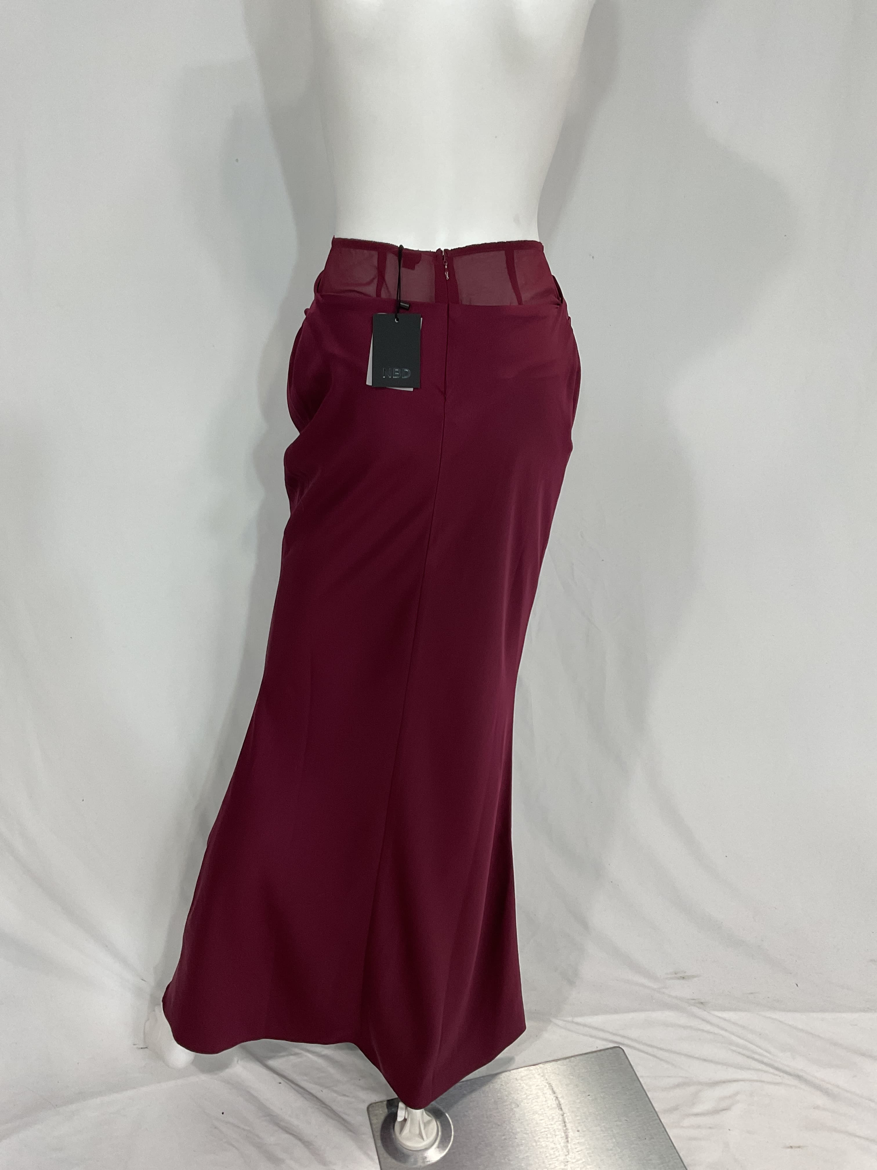Eleni Maxi Skirt In Oxblood Red - Image 2