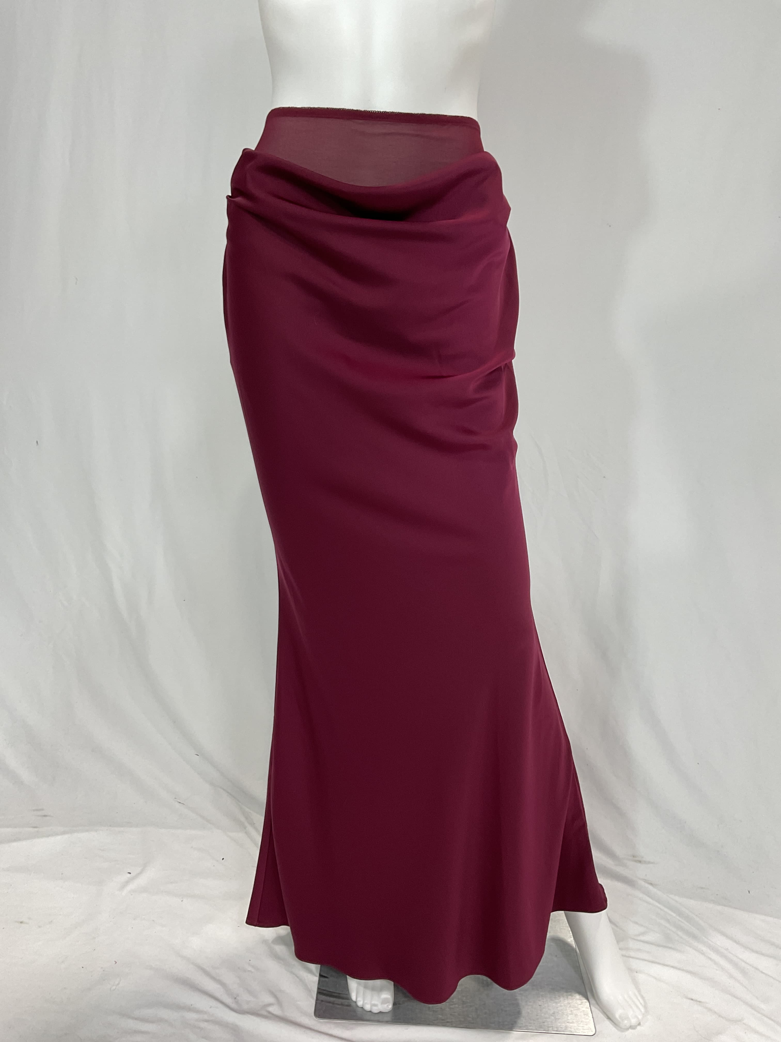 Eleni Maxi Skirt In Oxblood Red - Image 3