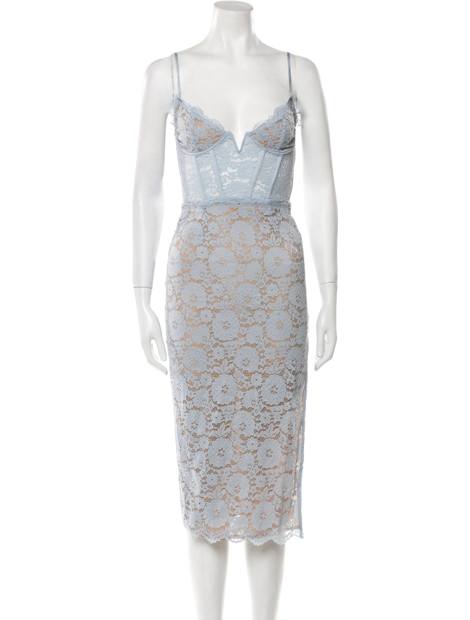 Lace Pattern Midi Length Dress - Image 1