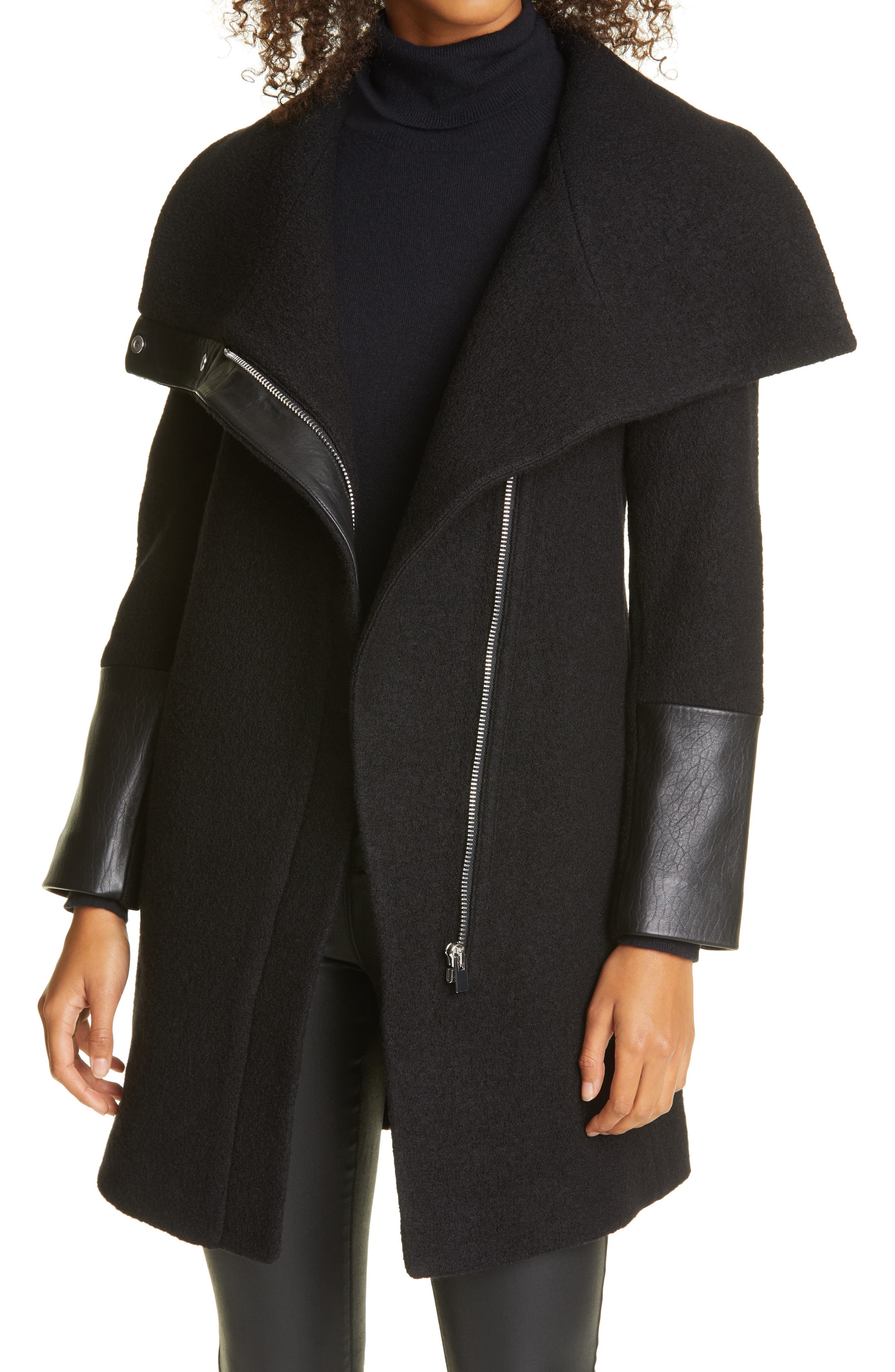 Halli Wool & Leather Moto Coat - Image 1