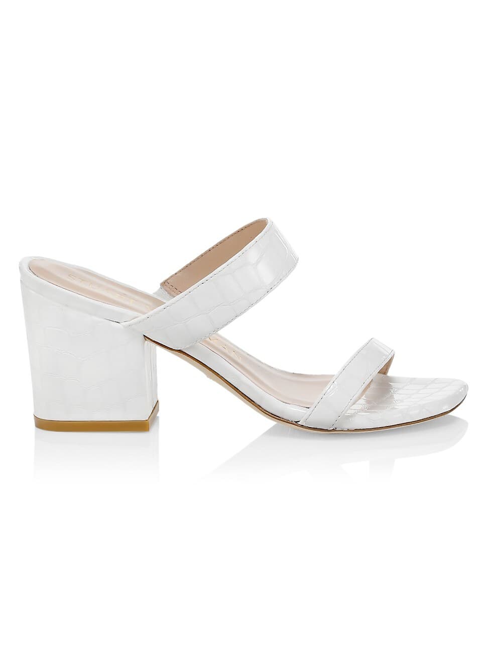 Olive Croc-Embossed Leather Mules - Image 1
