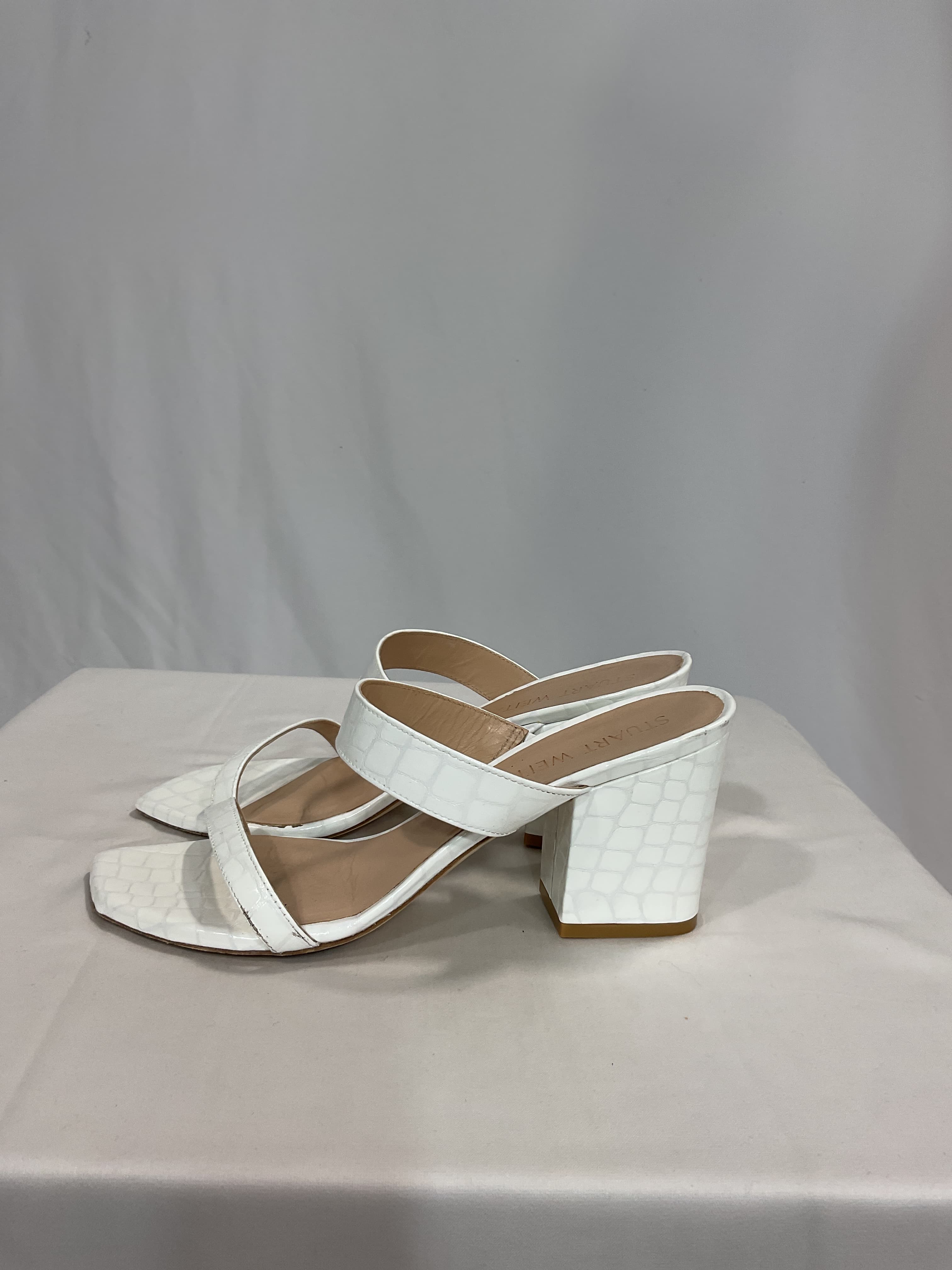 Olive Croc-Embossed Leather Mules - Image 2