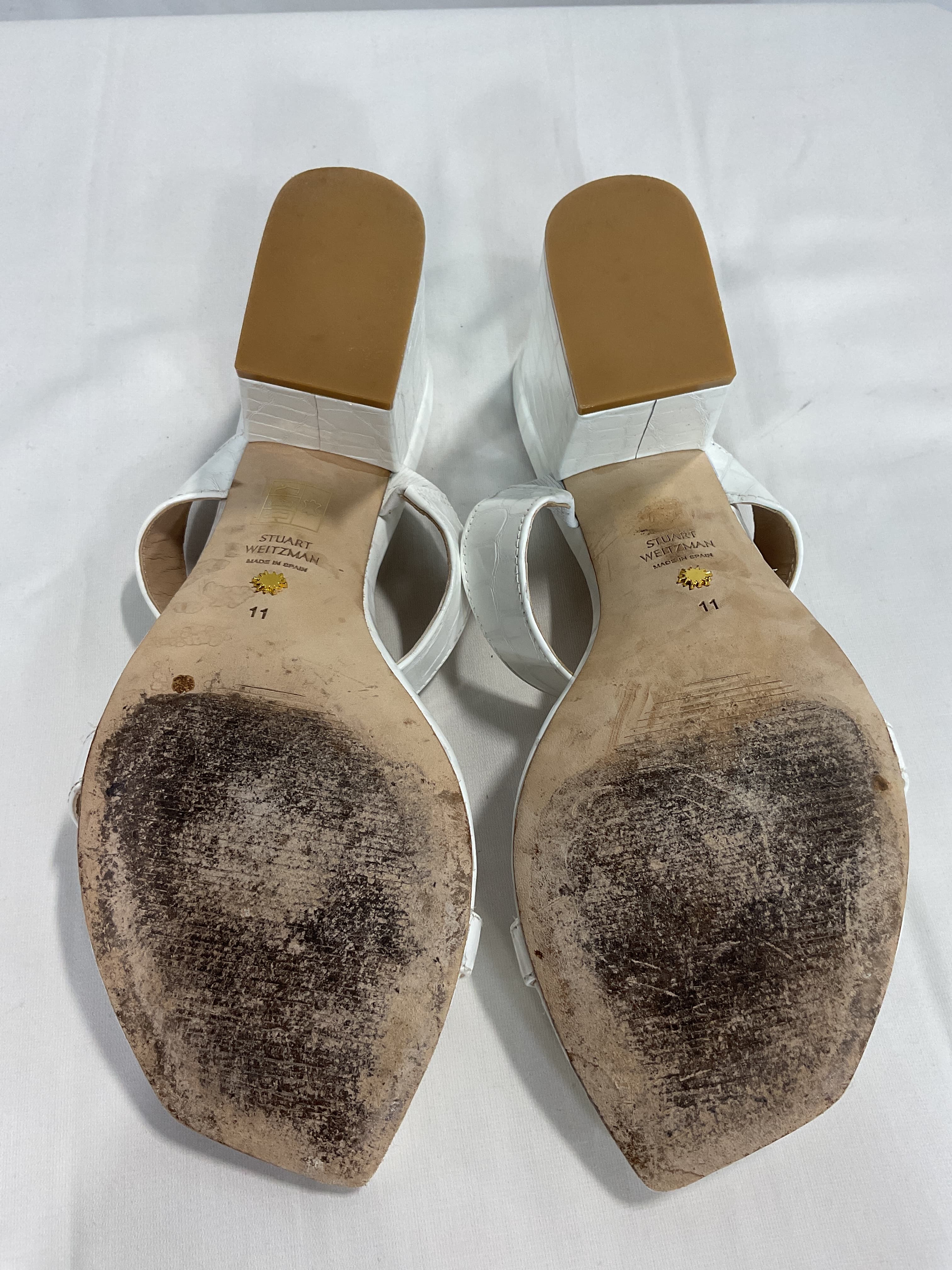 Olive Croc-Embossed Leather Mules - Image 4