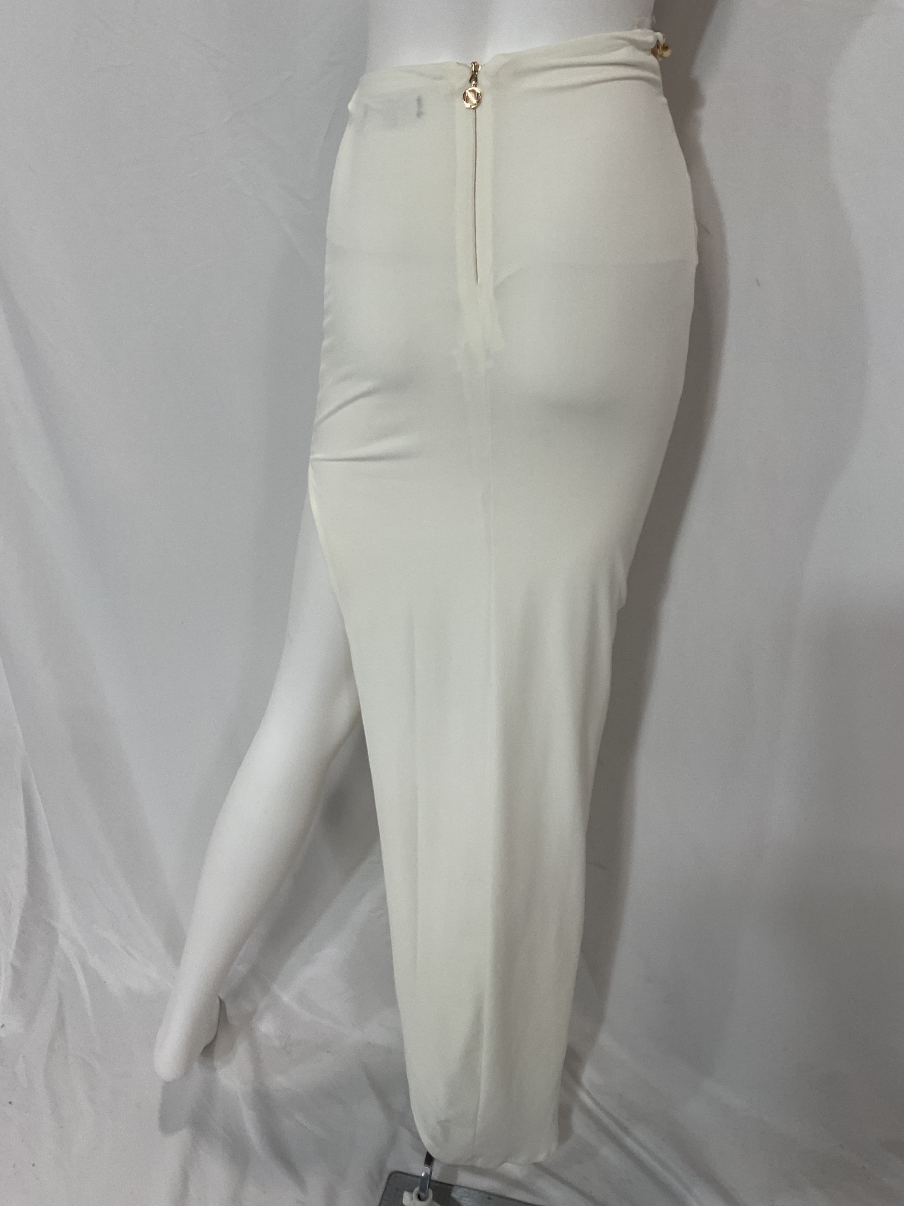Alyssa Chain Skirt In Ivory - Image 3