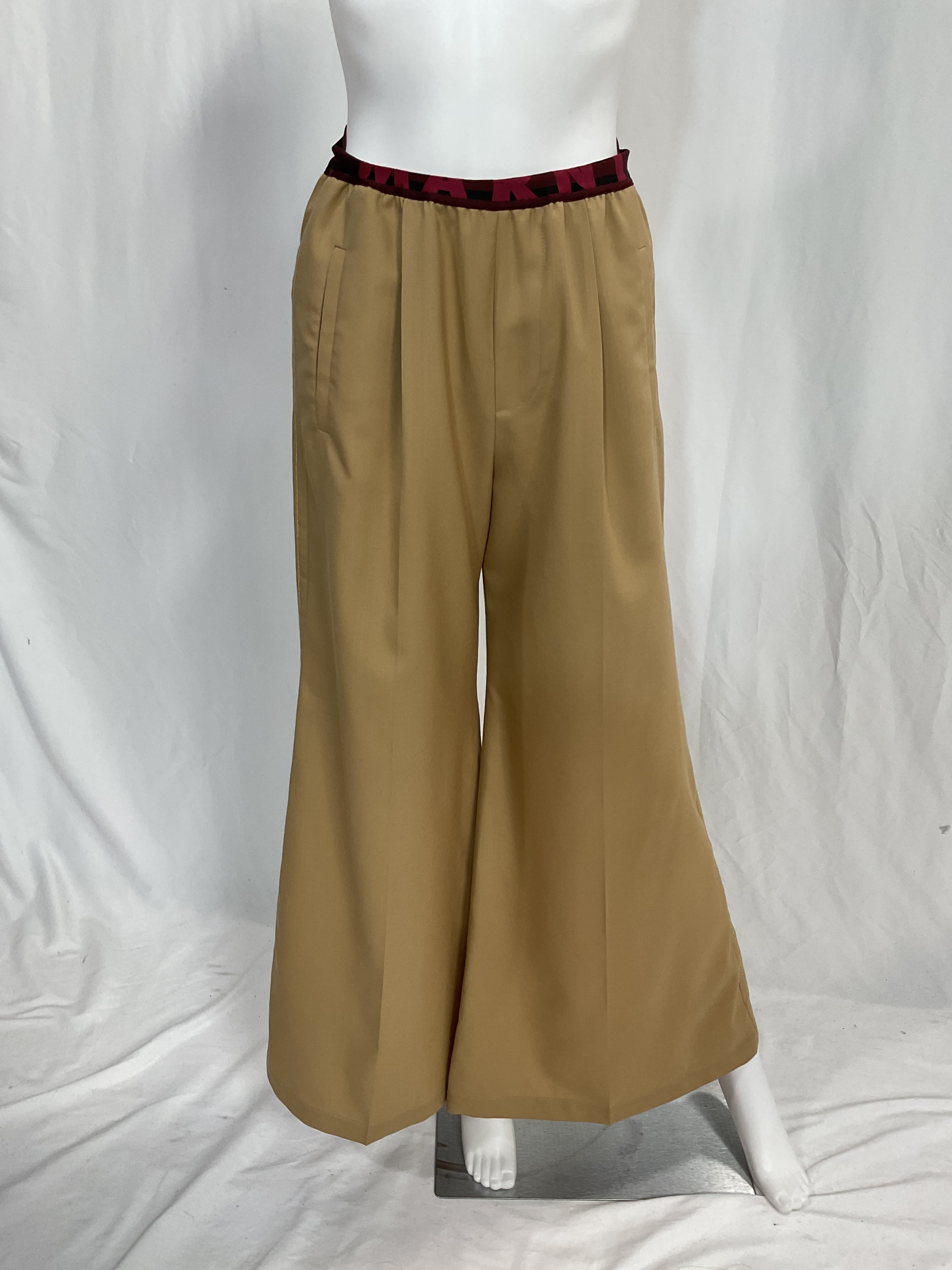 Pleated Grain De Poudre Wool Wide-Leg Pants - Image 2