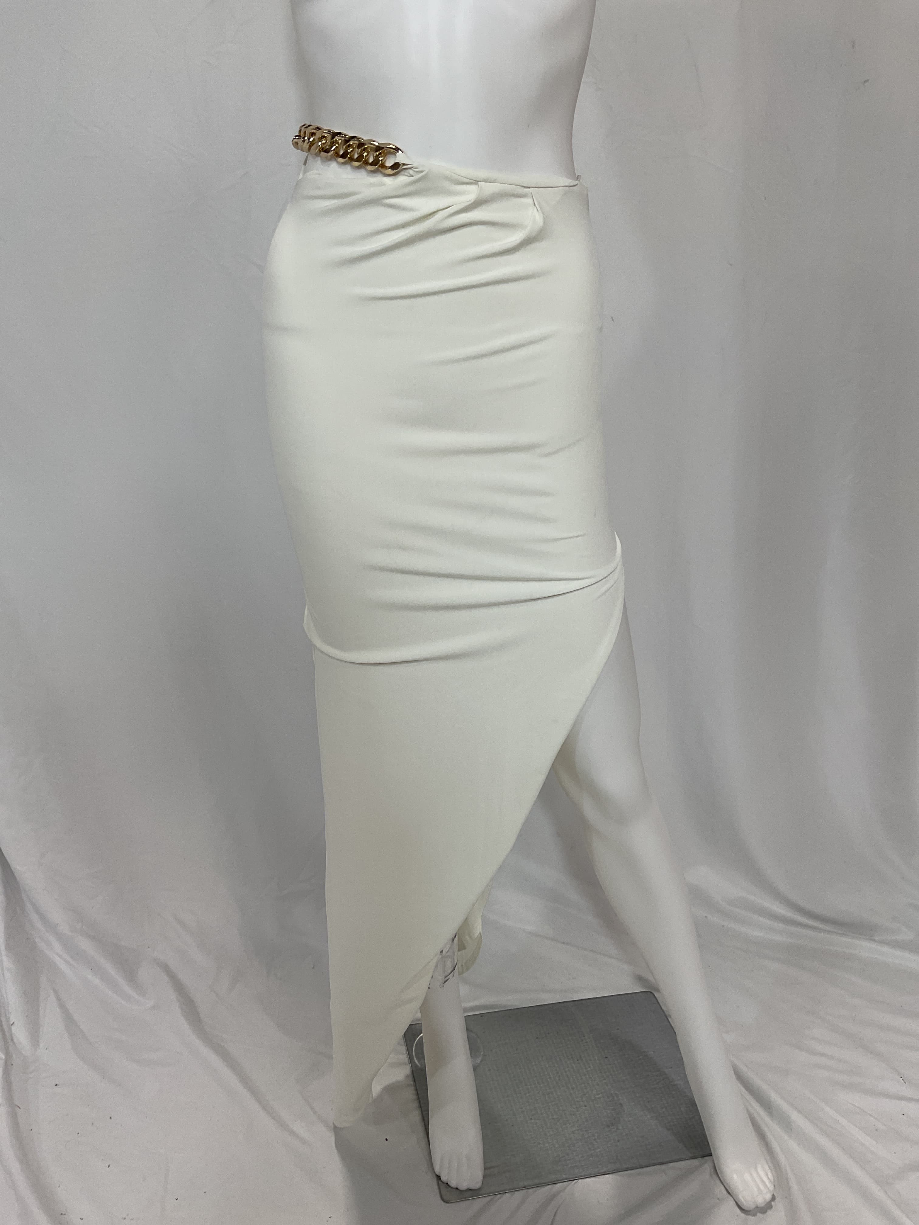 Alyssa Chain Skirt In Ivory - Image 4