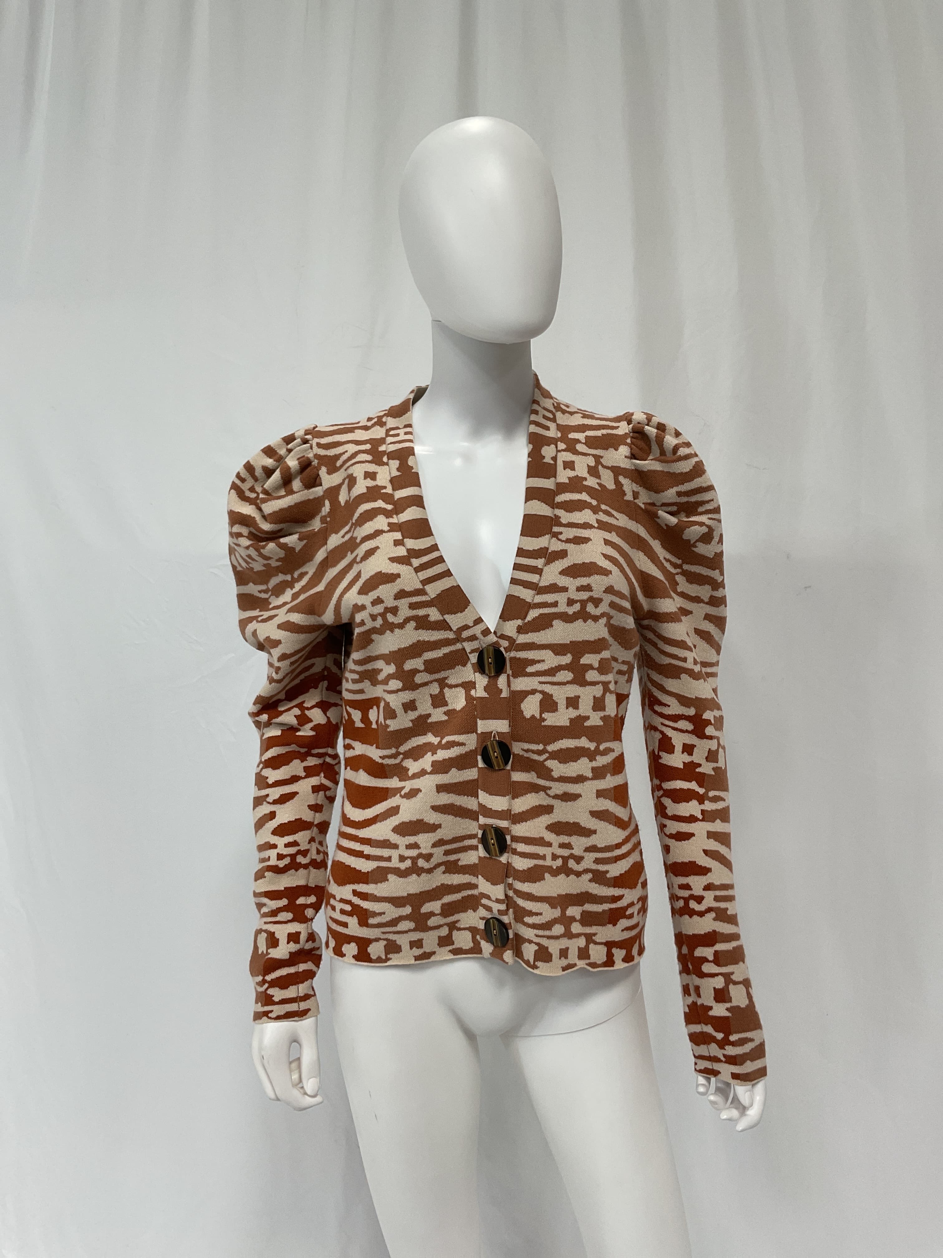 Rhea Tiger's Eye Jacquard Cardigan - Image 3