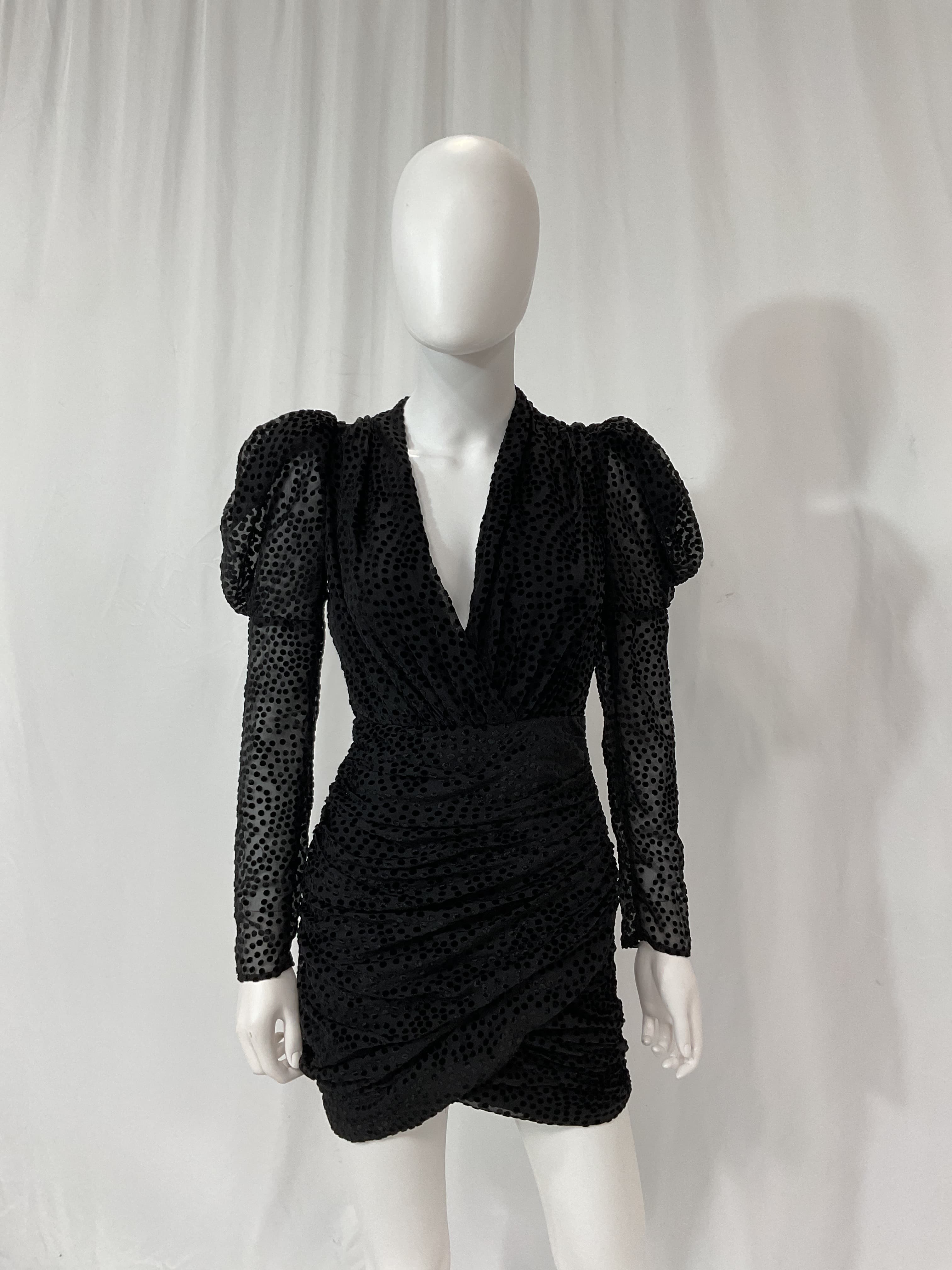 Spot Velour Mini Dress - Image 3