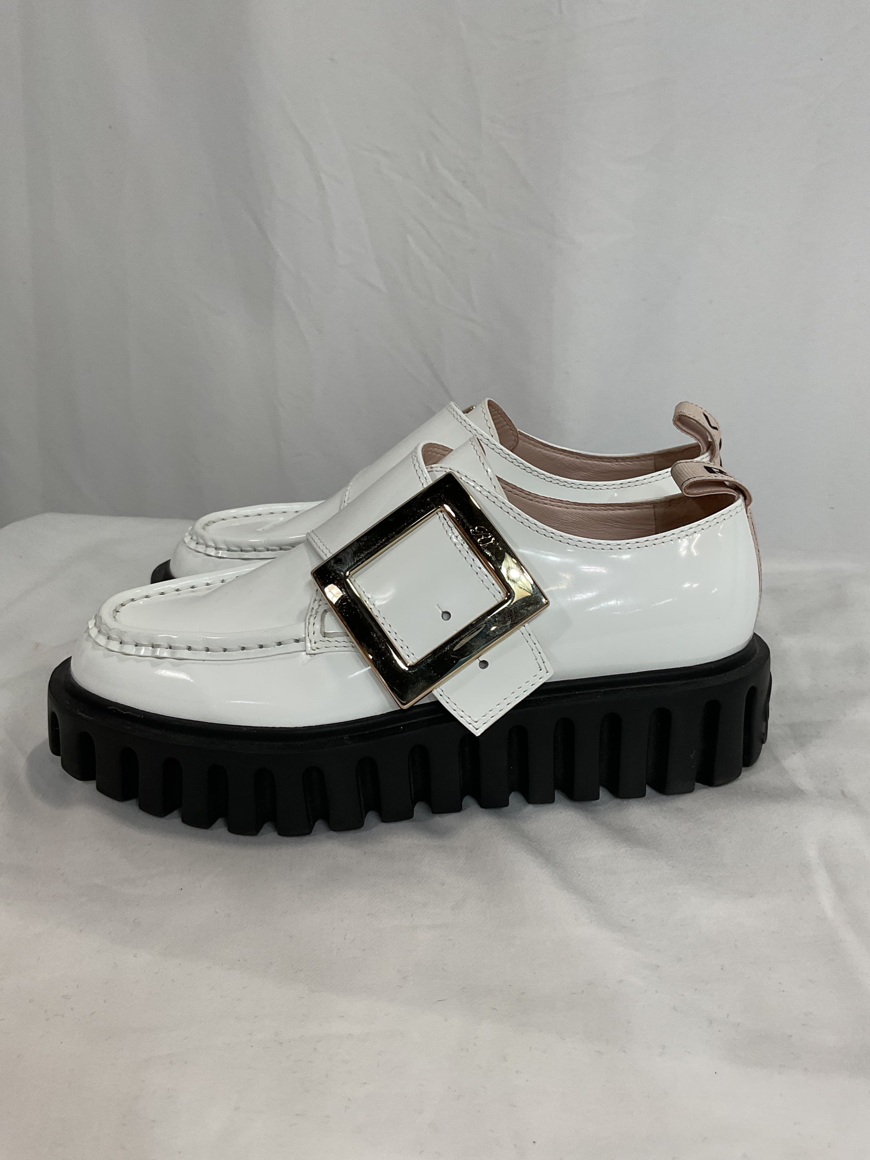 Viv Creeper Metal Buckle Patent Leather Loafers - Image 2